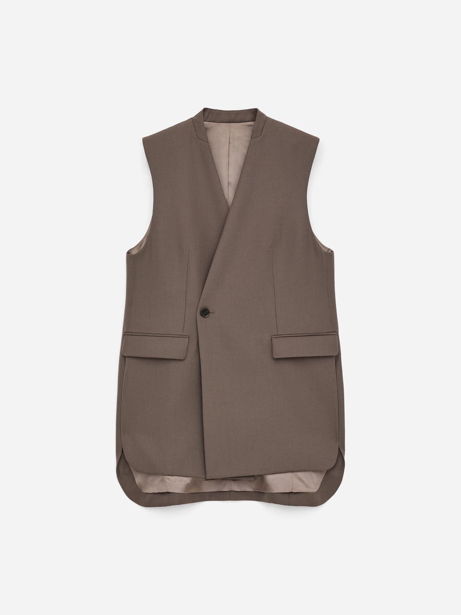 ARKET Women's  Tailored Wool-Blend Vest Beige,  size 34