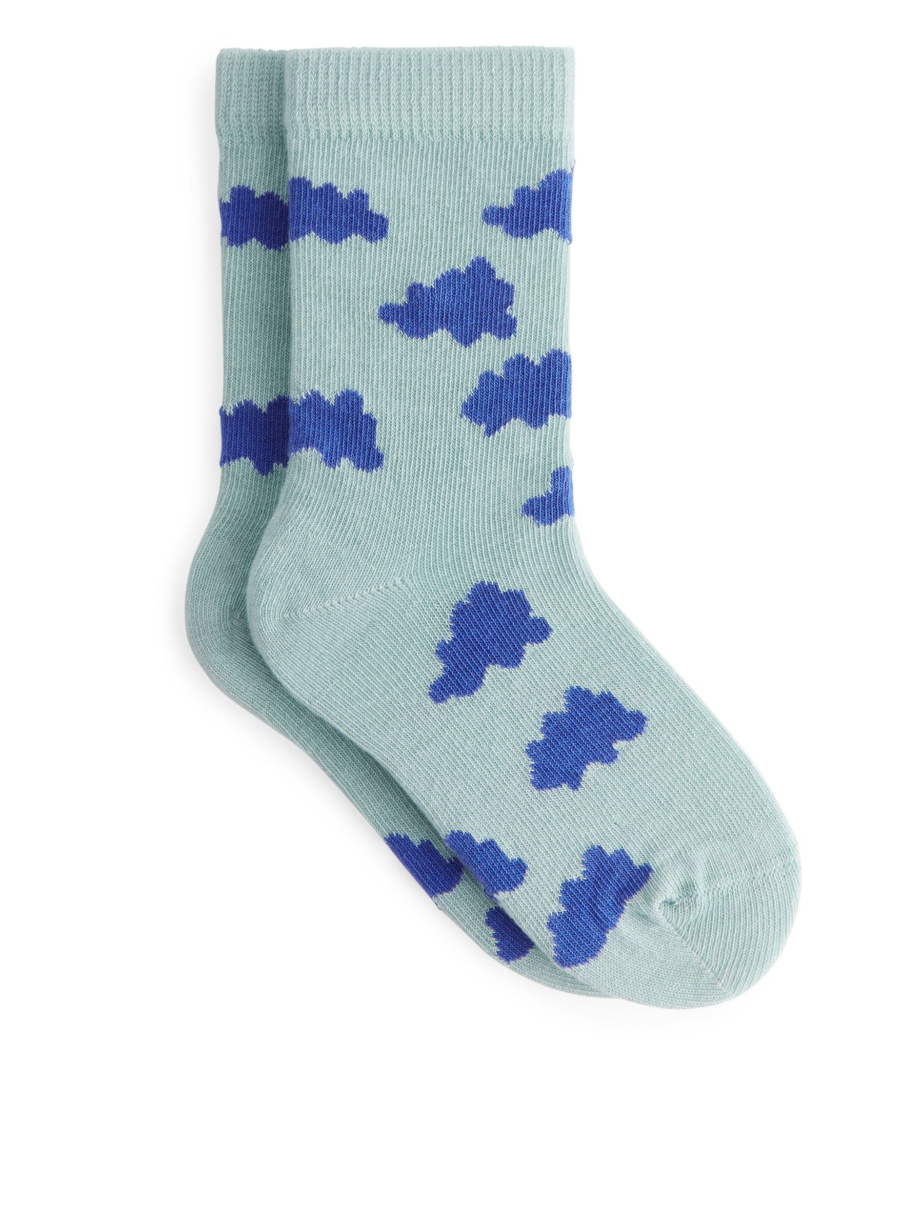 Jacquard Socks, 2 Pairs-#A7BAC4-8994