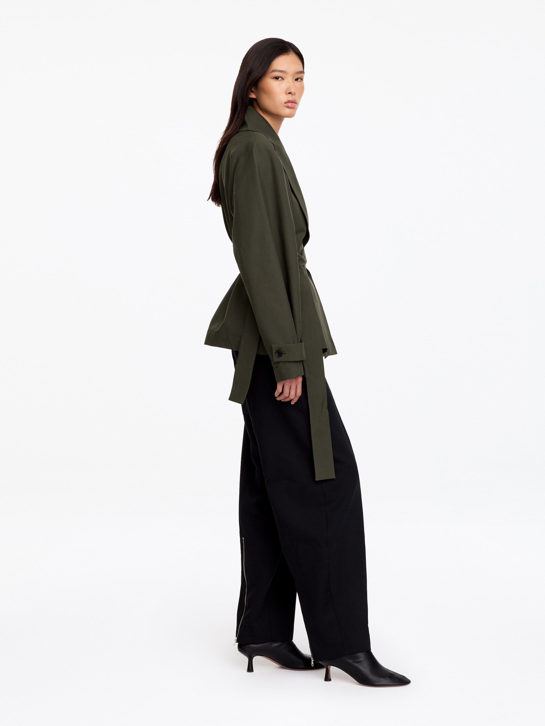 Shawl Collar Jacket – Khaki Green – ARKET EU