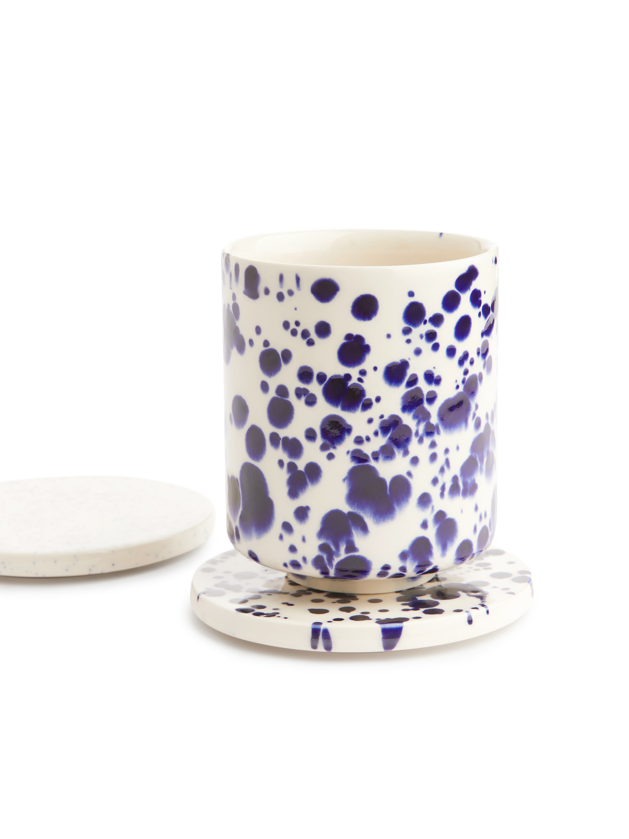 Stoneware Coasters Set of 4 - Off White/Black - Homeware - StillMedia/DescriptiveDetail - 3