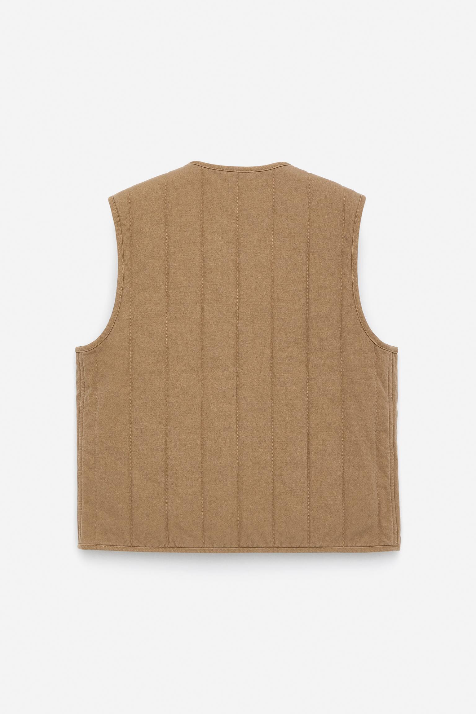 Vattert workwear-vest - Mørk beige - 3