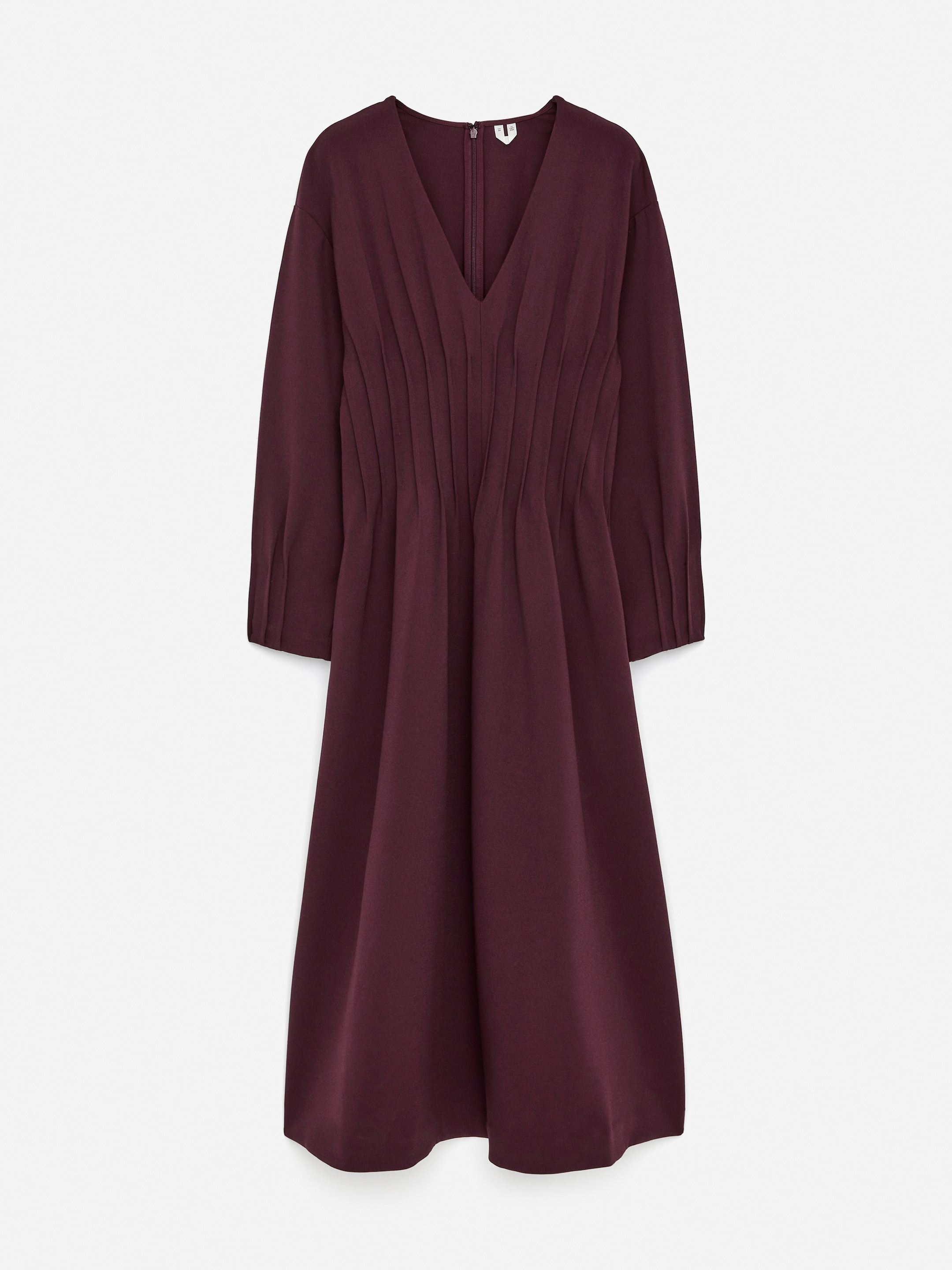 Robe plissée - Rouge foncé - Regular fit - Femme - StillMedia/DescriptiveStillLife - 1
