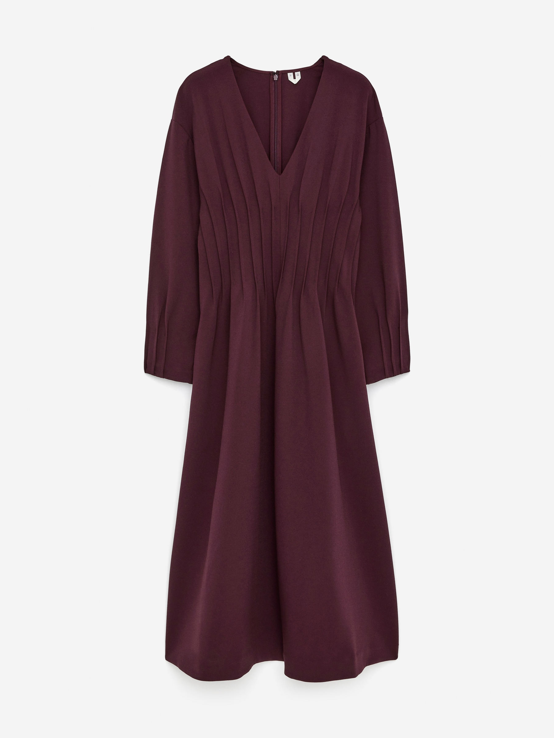 Klänning med lagda veck-Röd-16761