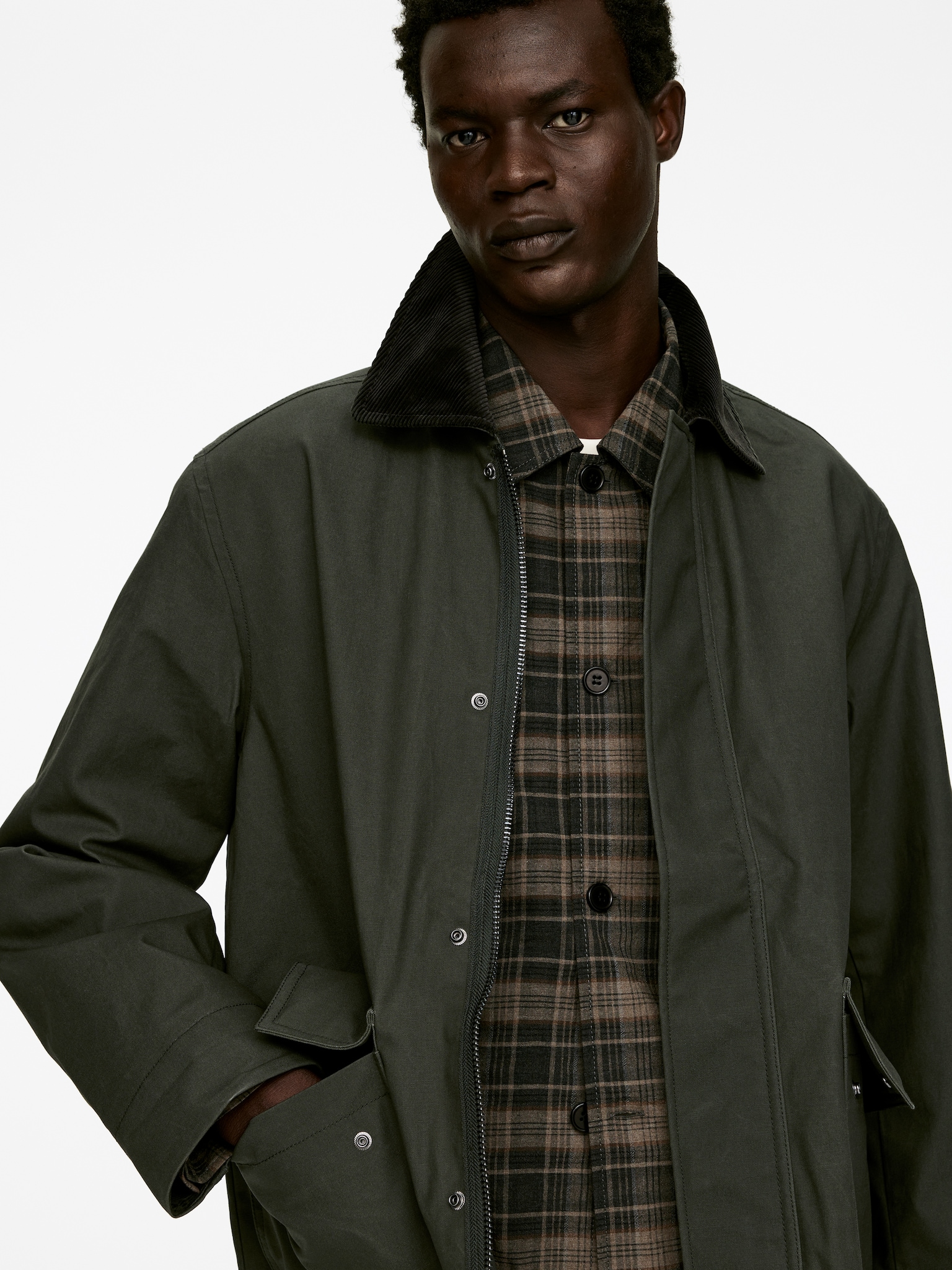 Veste en coton ciré - Vert foncé/Bleu foncé - 5