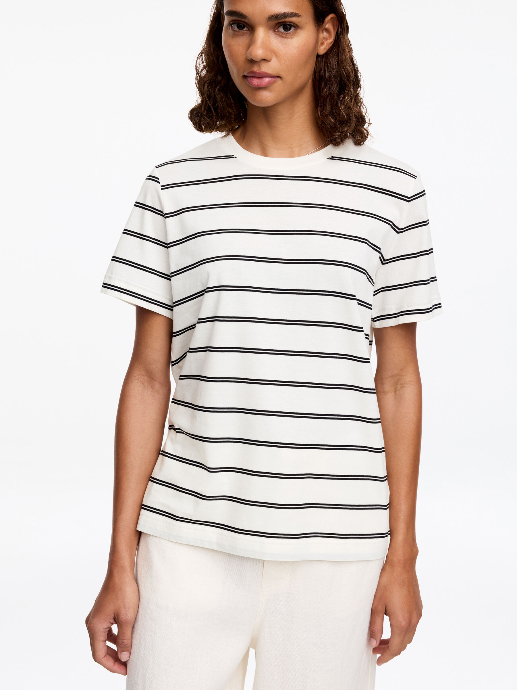 T-shirt signature à manches courtes - Blanc/Noir - Regular fit - Femme - StillMedia/Lookbook - 6