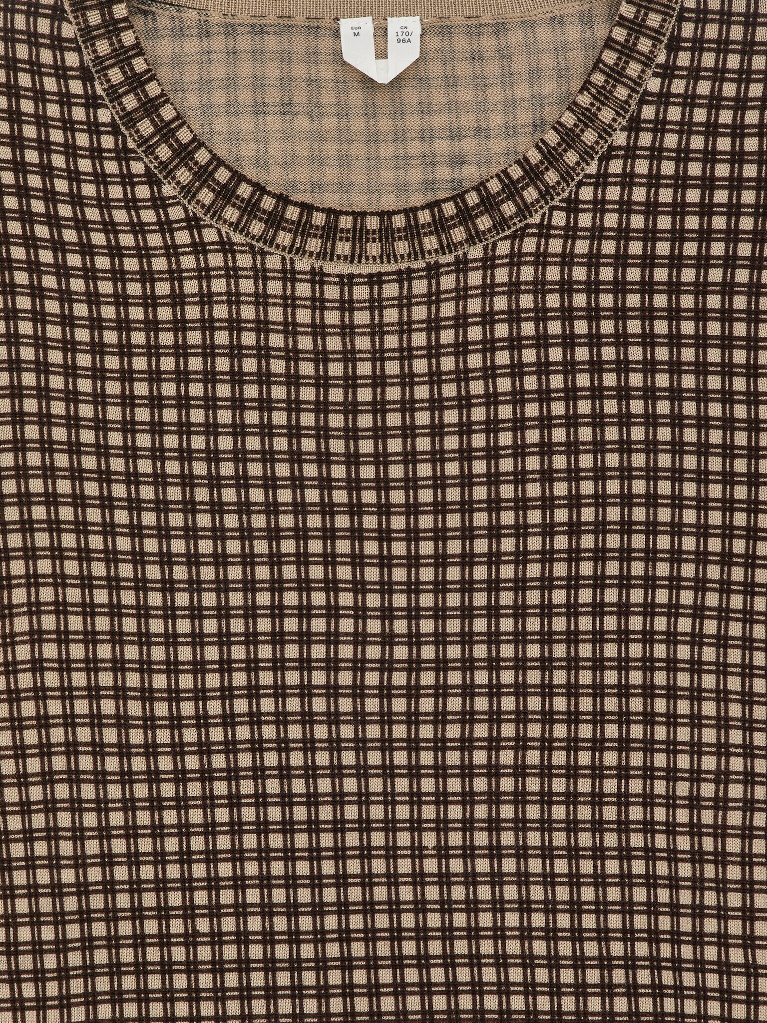 Pull en laine à col rond - Beige/Noir - 6