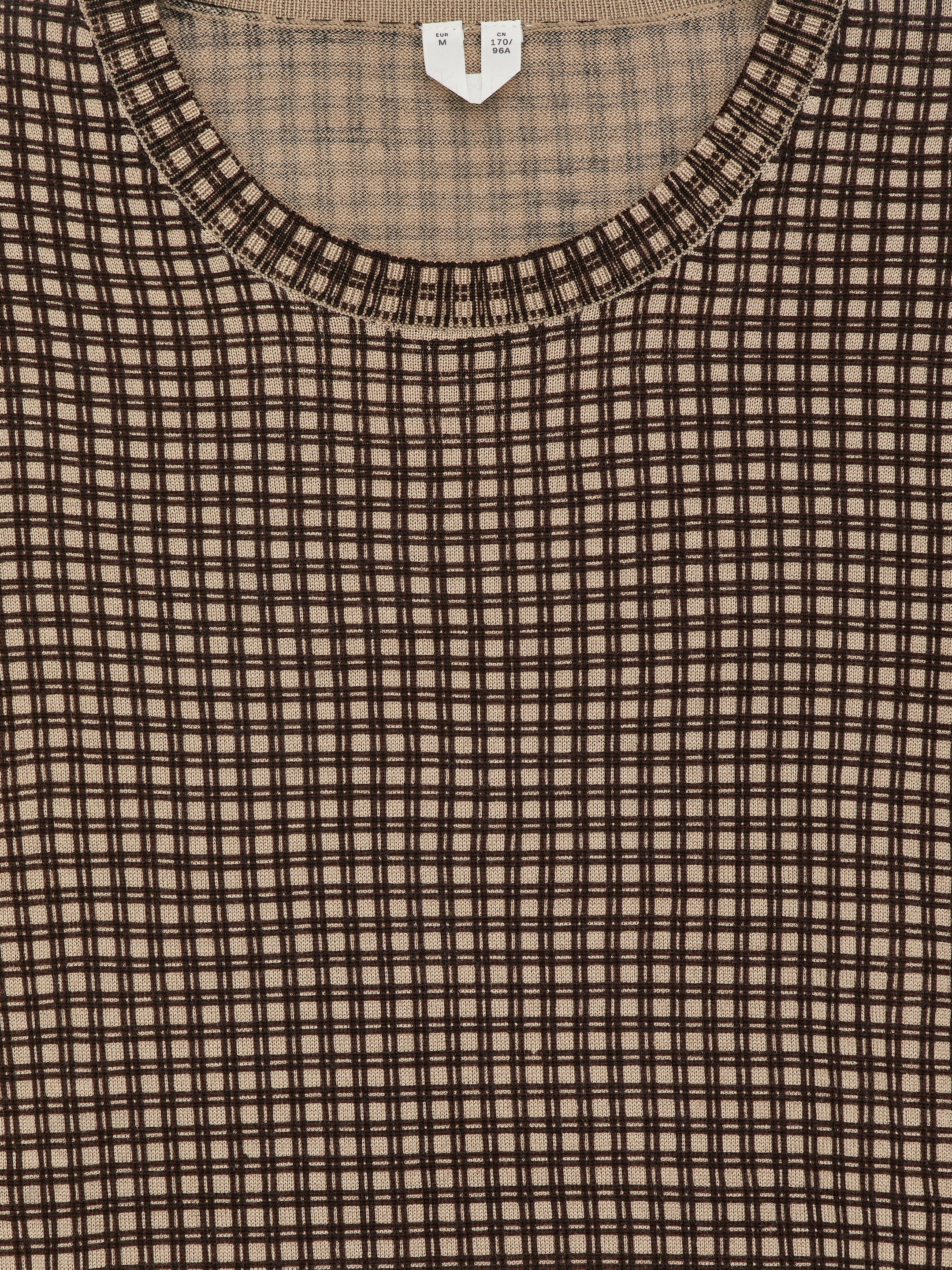Jersey de lana con cuello redondo - Beige/negro - Corte estándar - Women - StillMedia/DescriptiveDetail - 1