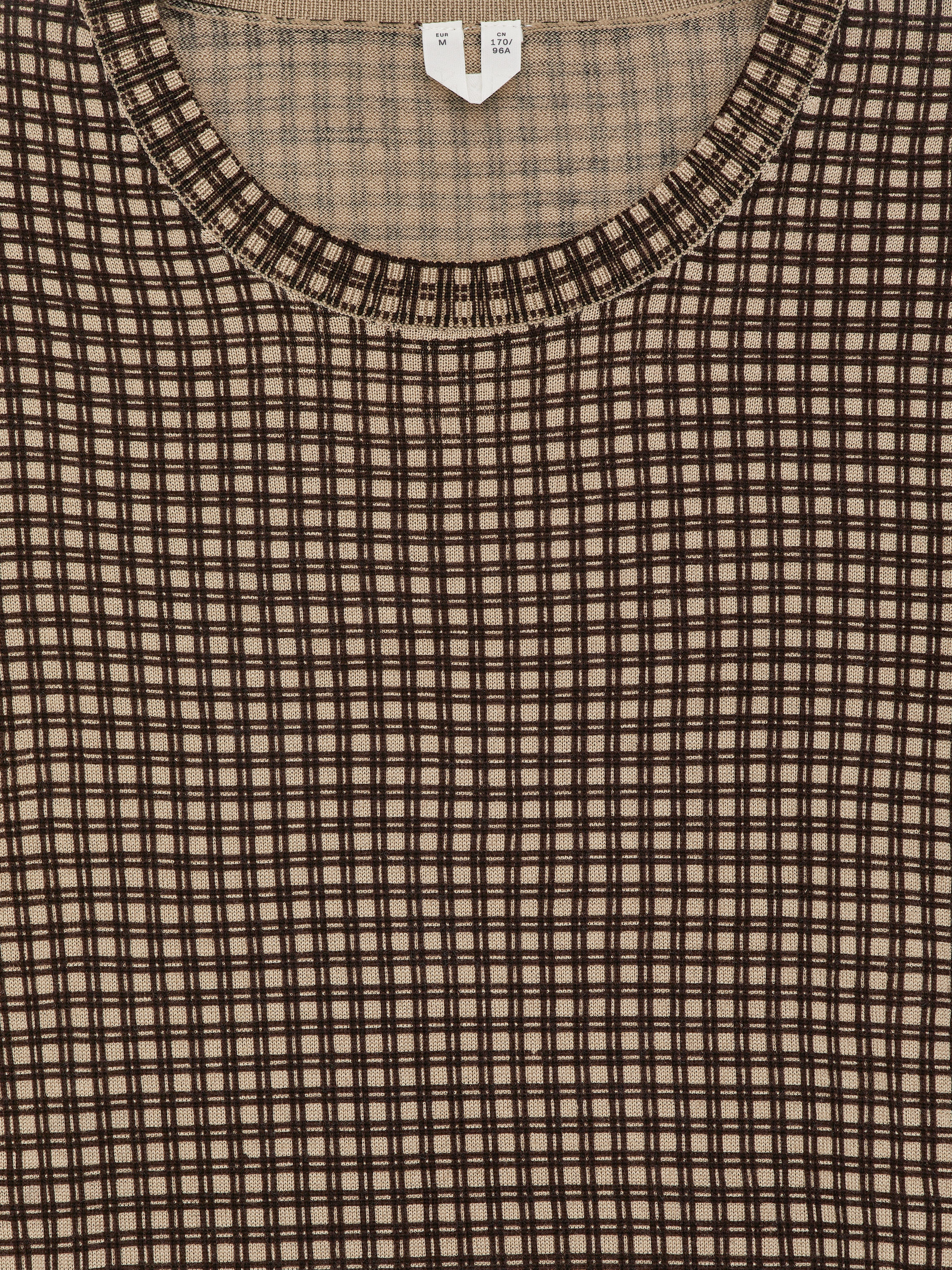 Crew-Neck Wool Jumper - Beige/Black - Regular fit - Women - StillMedia/DescriptiveDetail - 1