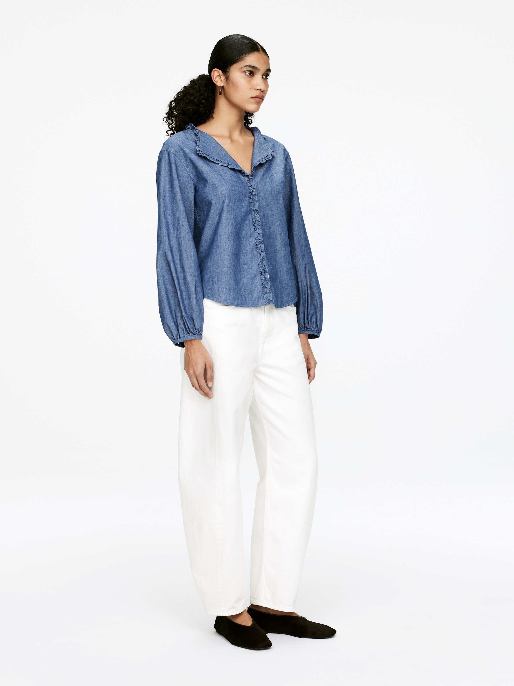 Grösseres Bild ansehen: Rüschenbluse - Blau - DAMEN | H&M CH 3