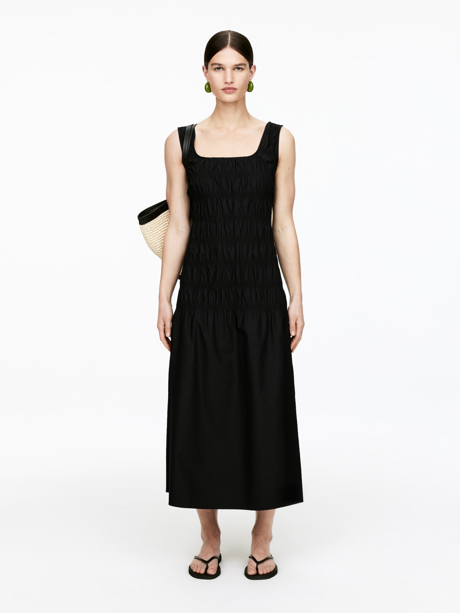 Rochie Smock - Negru/Bej