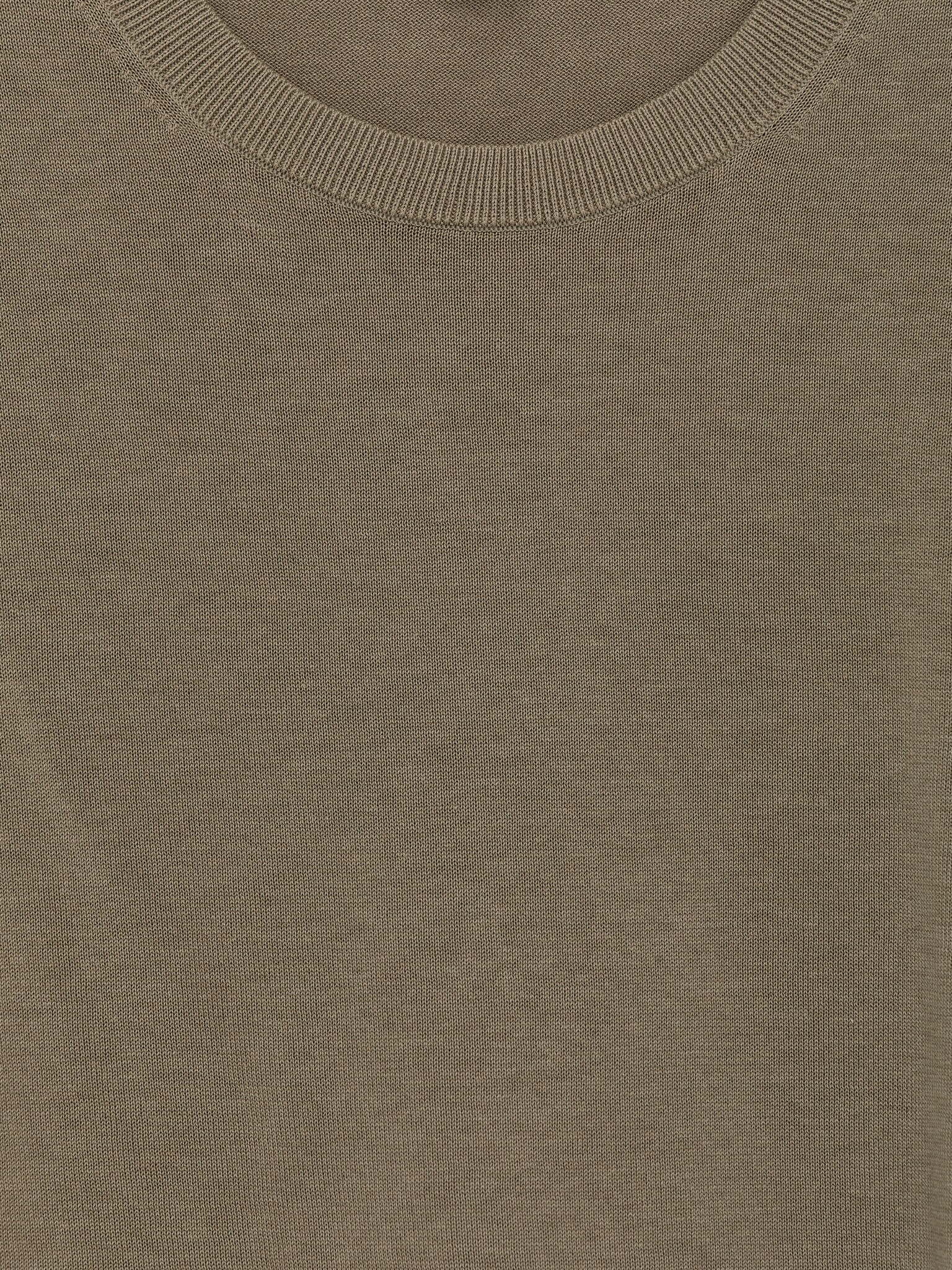 T-shirt en coton en maille fine - Vert kaki/Bleu foncé - 2