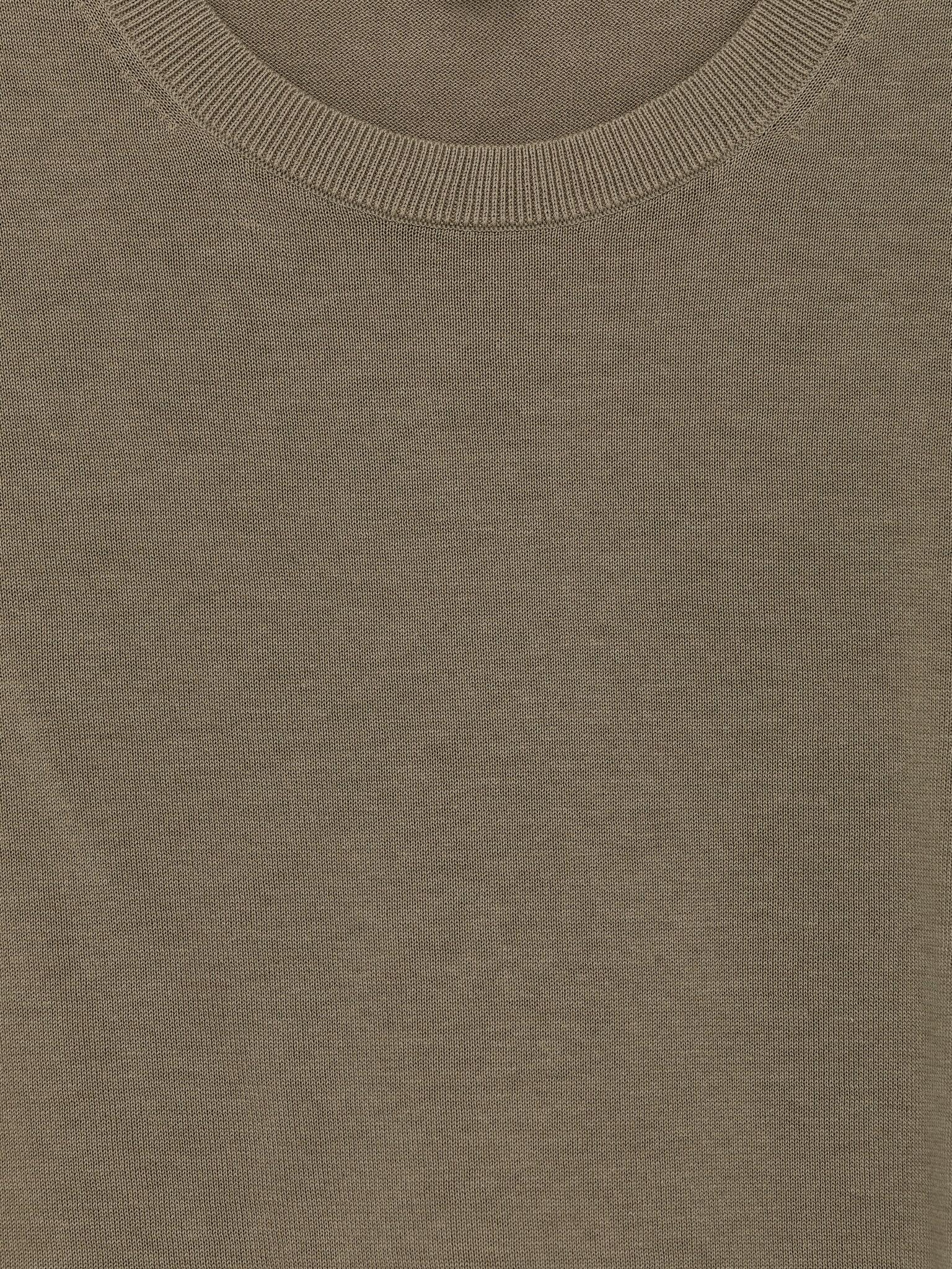 T-shirt z cienkiej bawełnianej dzianiny - Zielony khaki/Ciemnoniebieski - 6