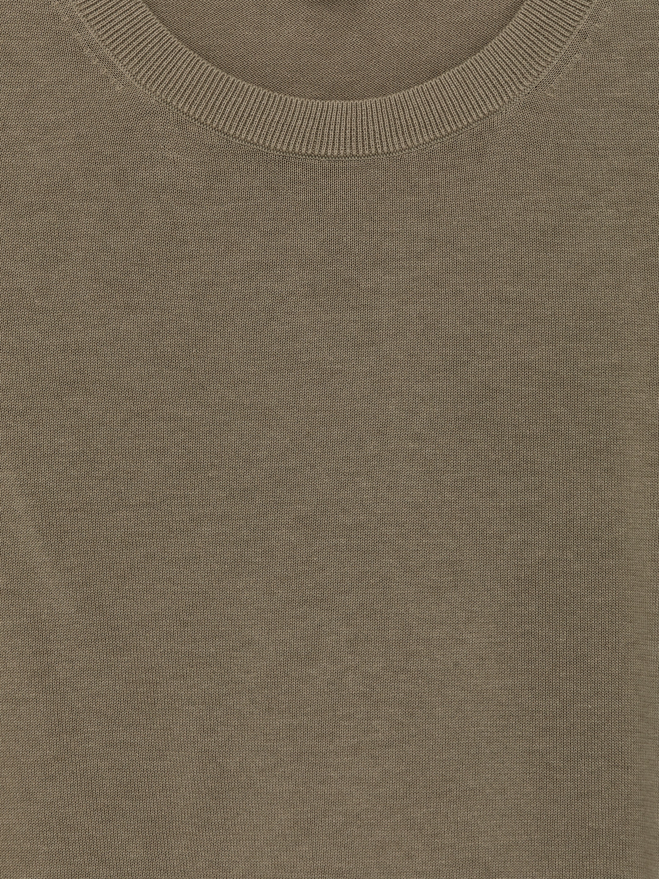 Se større billede: Finstrikket T-shirt i bomuld - Kakigrøn - HERRE | H&M DK 6