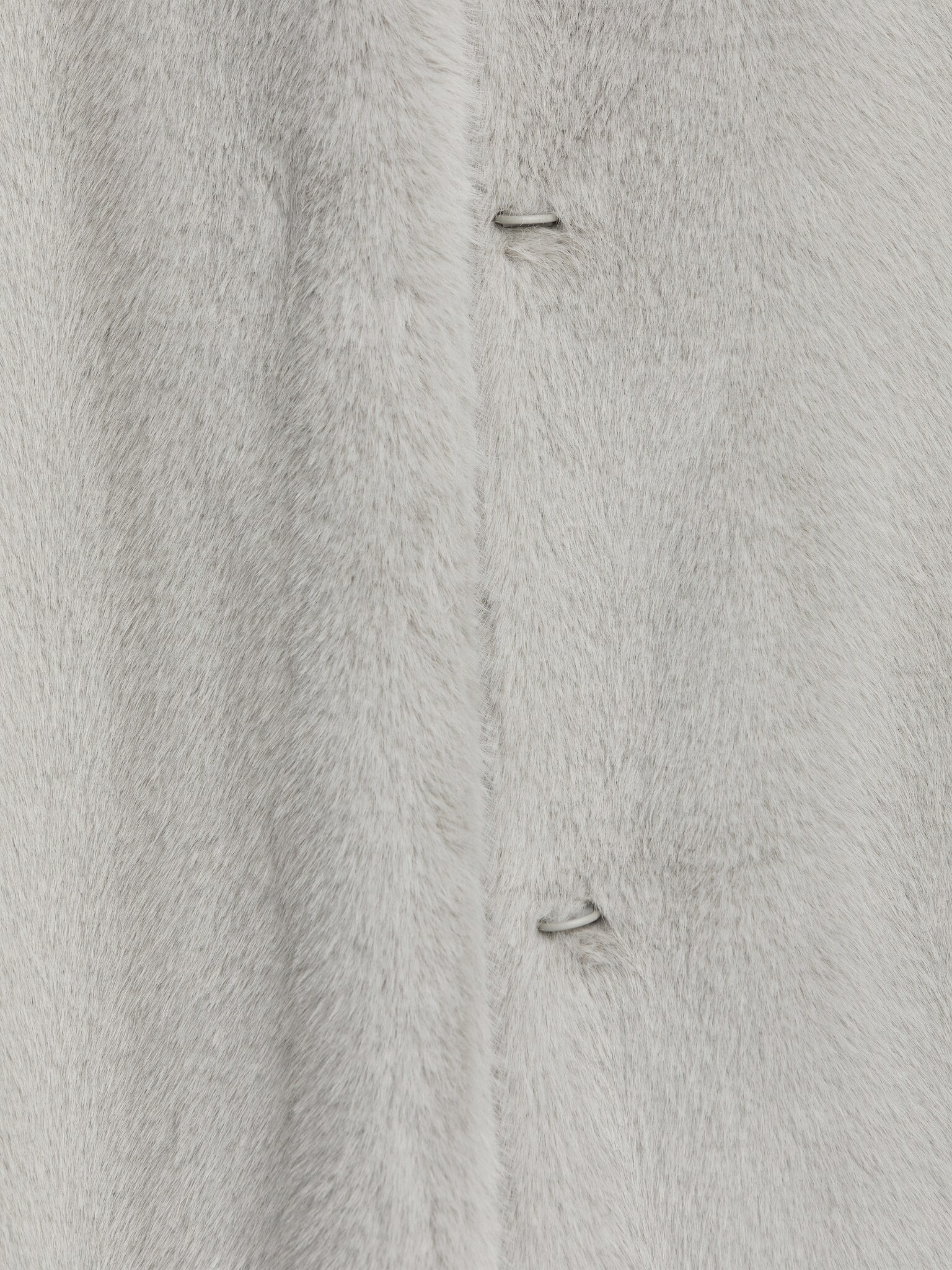 Faux Fur Coat - Grey - 2