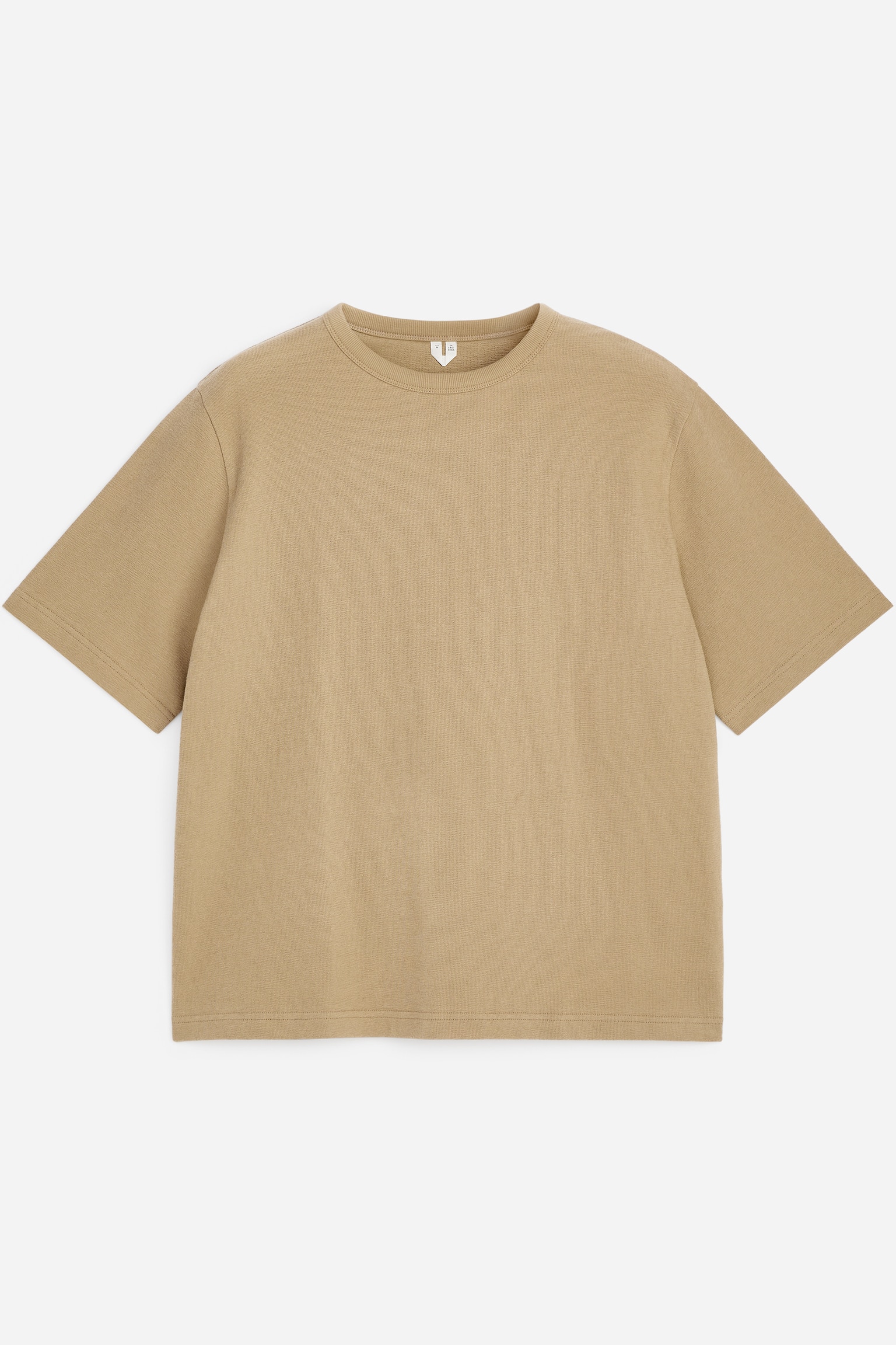 Afslappet T-shirt i bouclé - Beige/Råhvid/Klar blå - 1