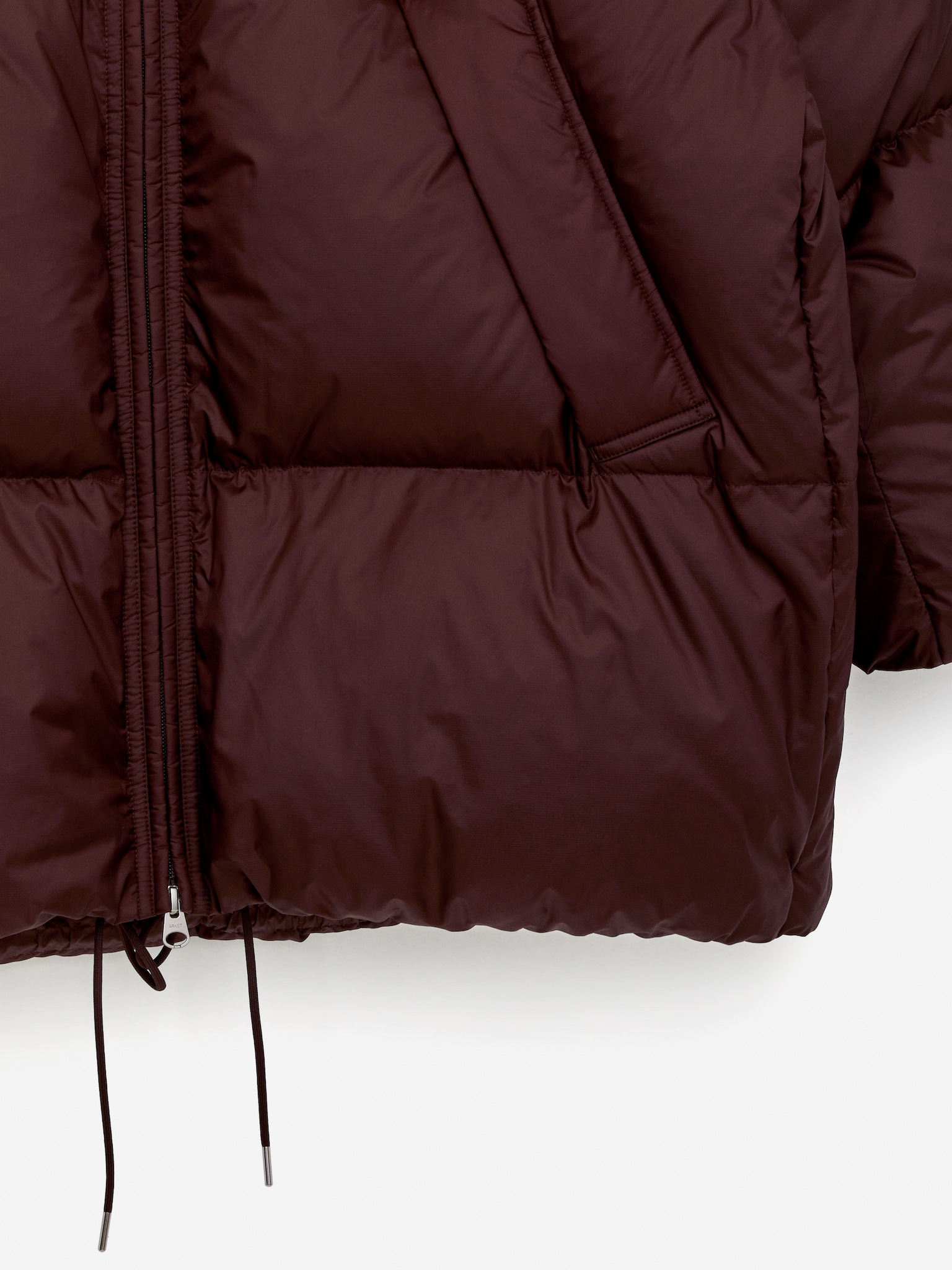 Upcycled Down Puffer Jacket - Dark Brown/Dark Green - 3