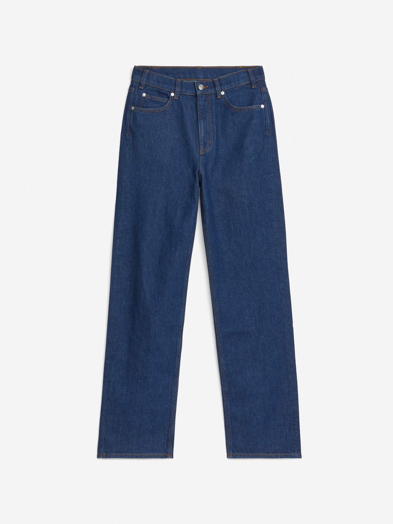 POPLAR High Relaxed Jeans - Mid Blue