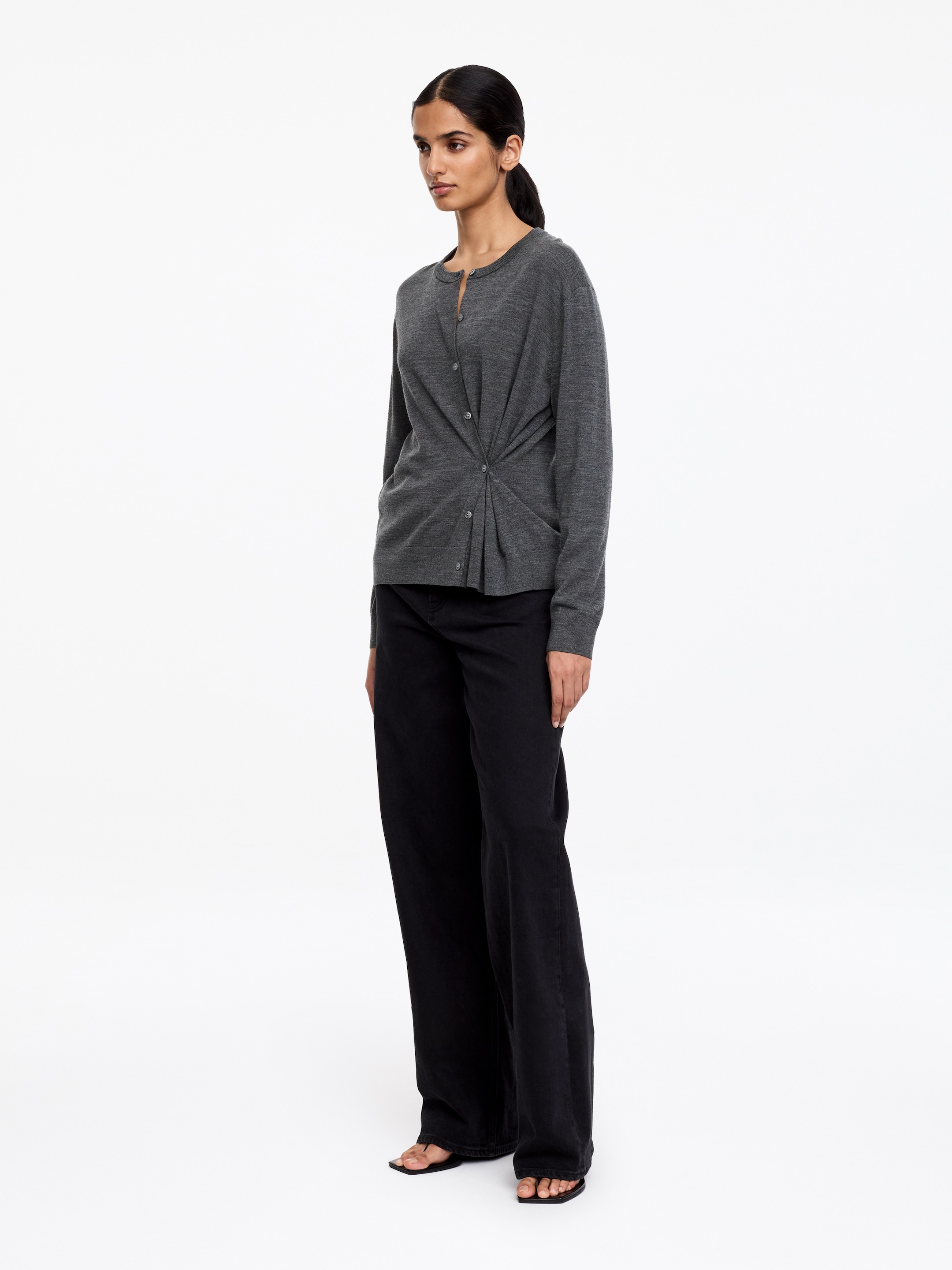 Cardigan in lana merino - Grigio - Regular fit - Women - StillMedia/Lookbook - 11