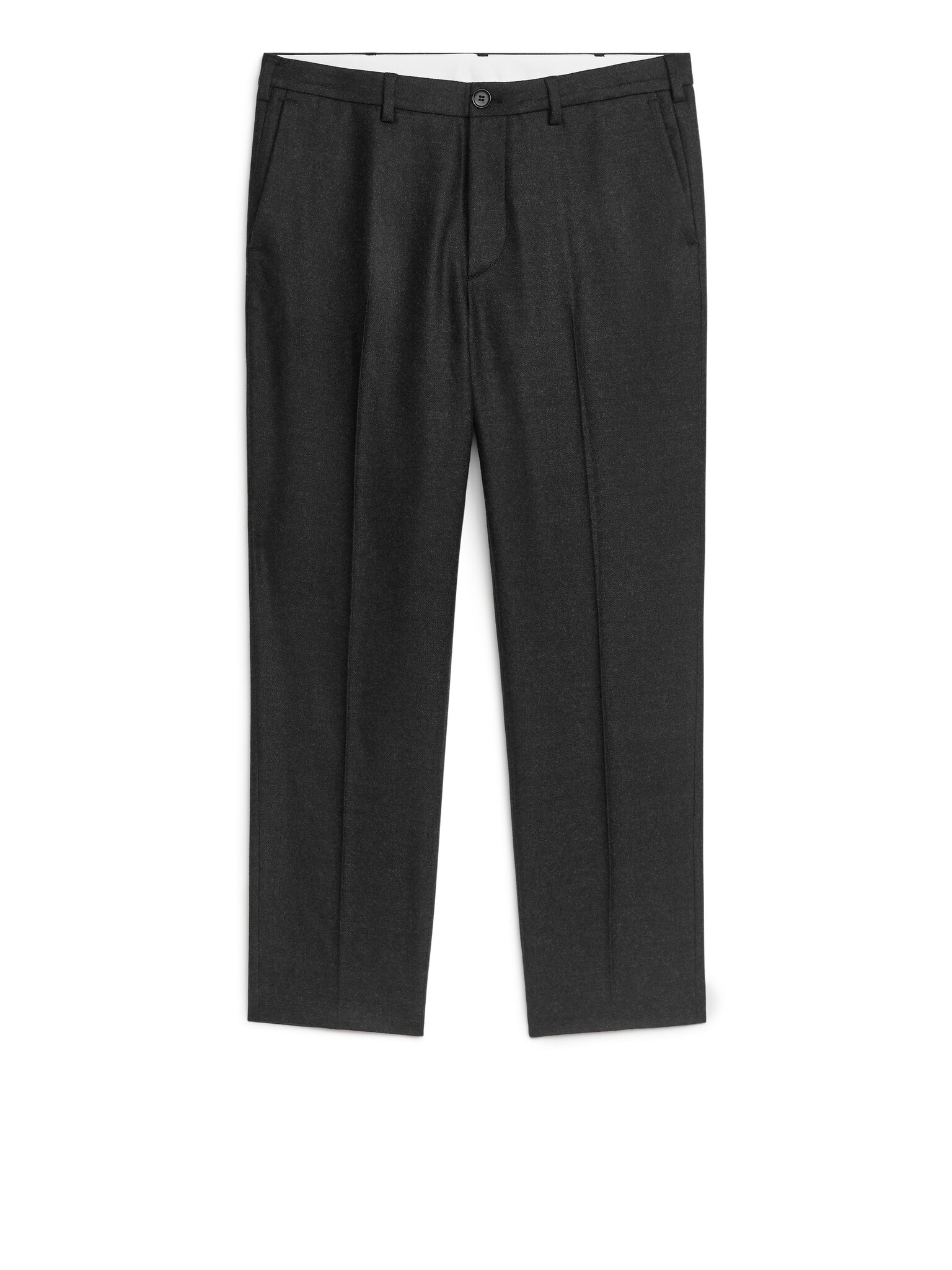 Pantalones de lana cropped tapered - Gris jaspeado/Negro - 1