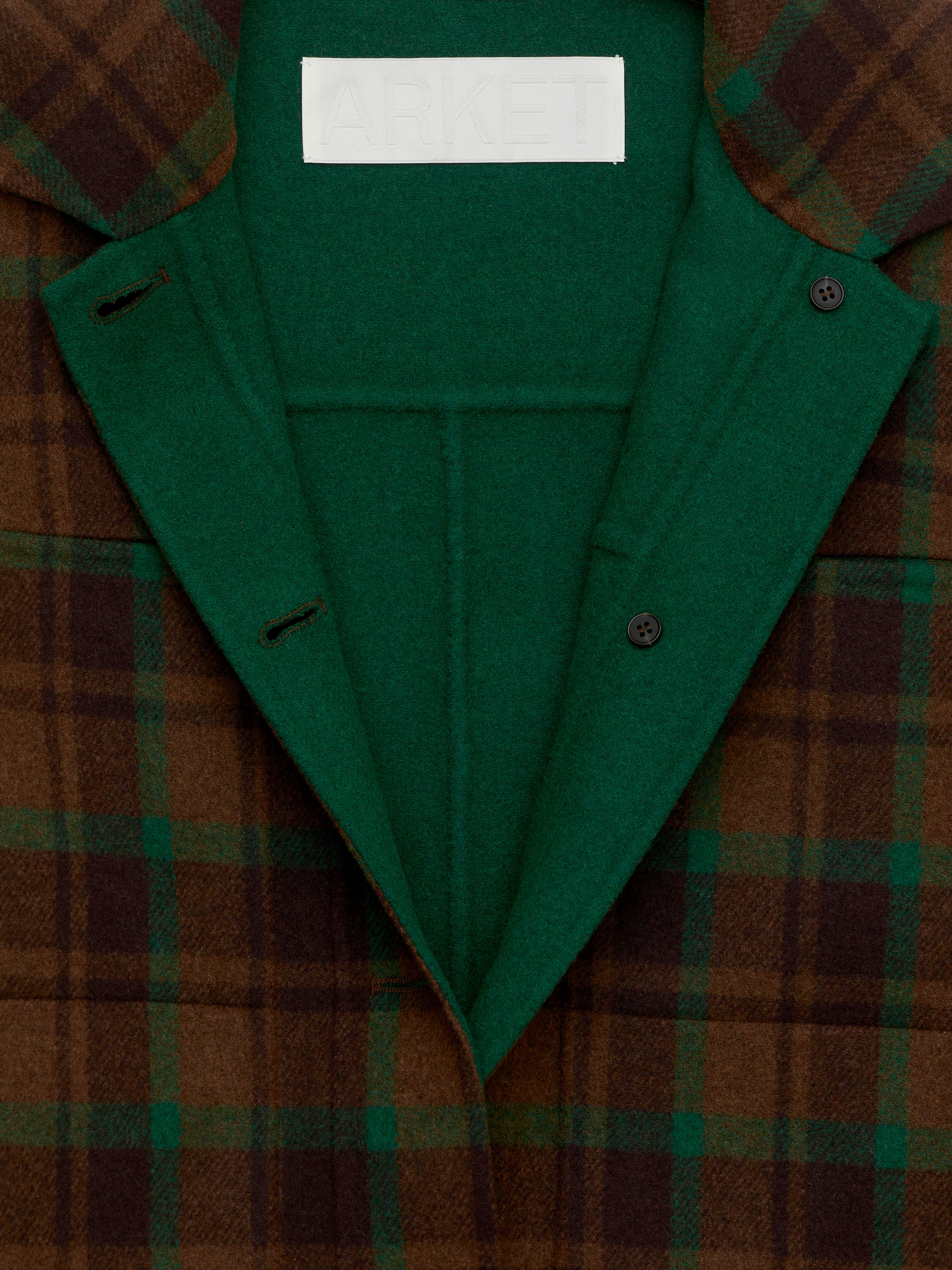Jacka i dubbelvävd ull - Brun/grön - Regular fit - Women - StillMedia/DescriptiveDetail - 1