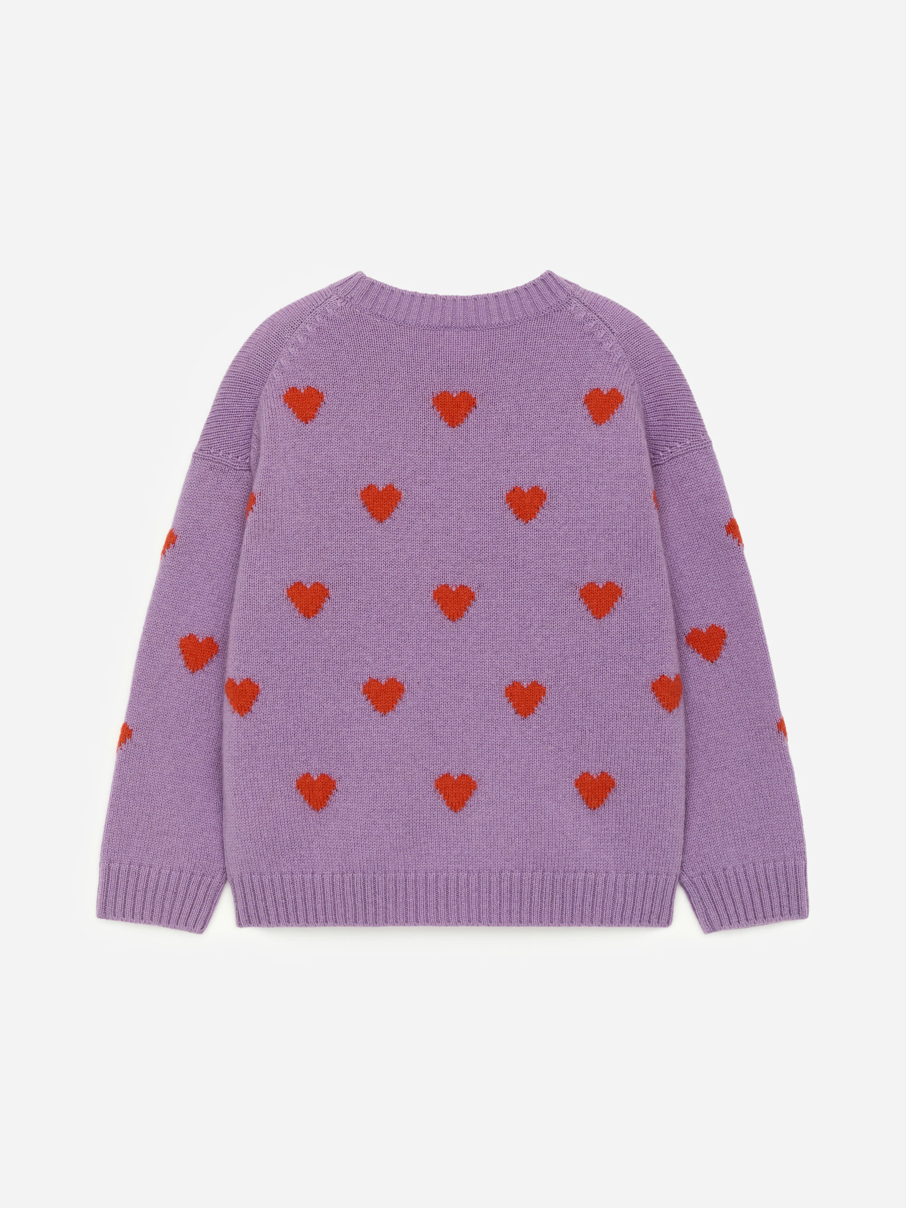 Wool Jumper - Lilac/Red Hearts - Regular fit - Children - StillMedia/DescriptiveStillLife - 3
