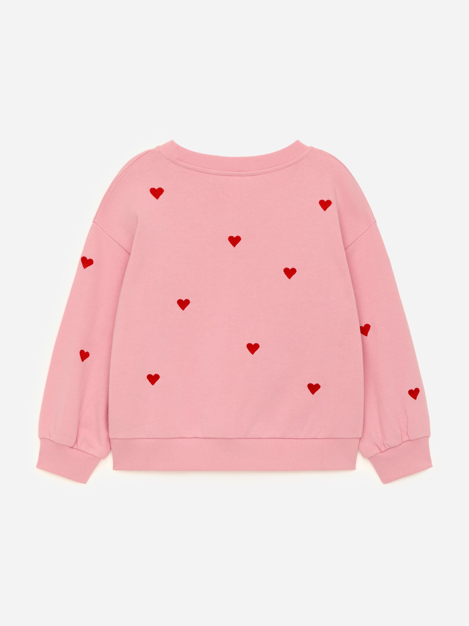 Sweatshirt mit Stickerei - Rosa/rote Herzen/Graumeliert/Beige/Blumen - 2