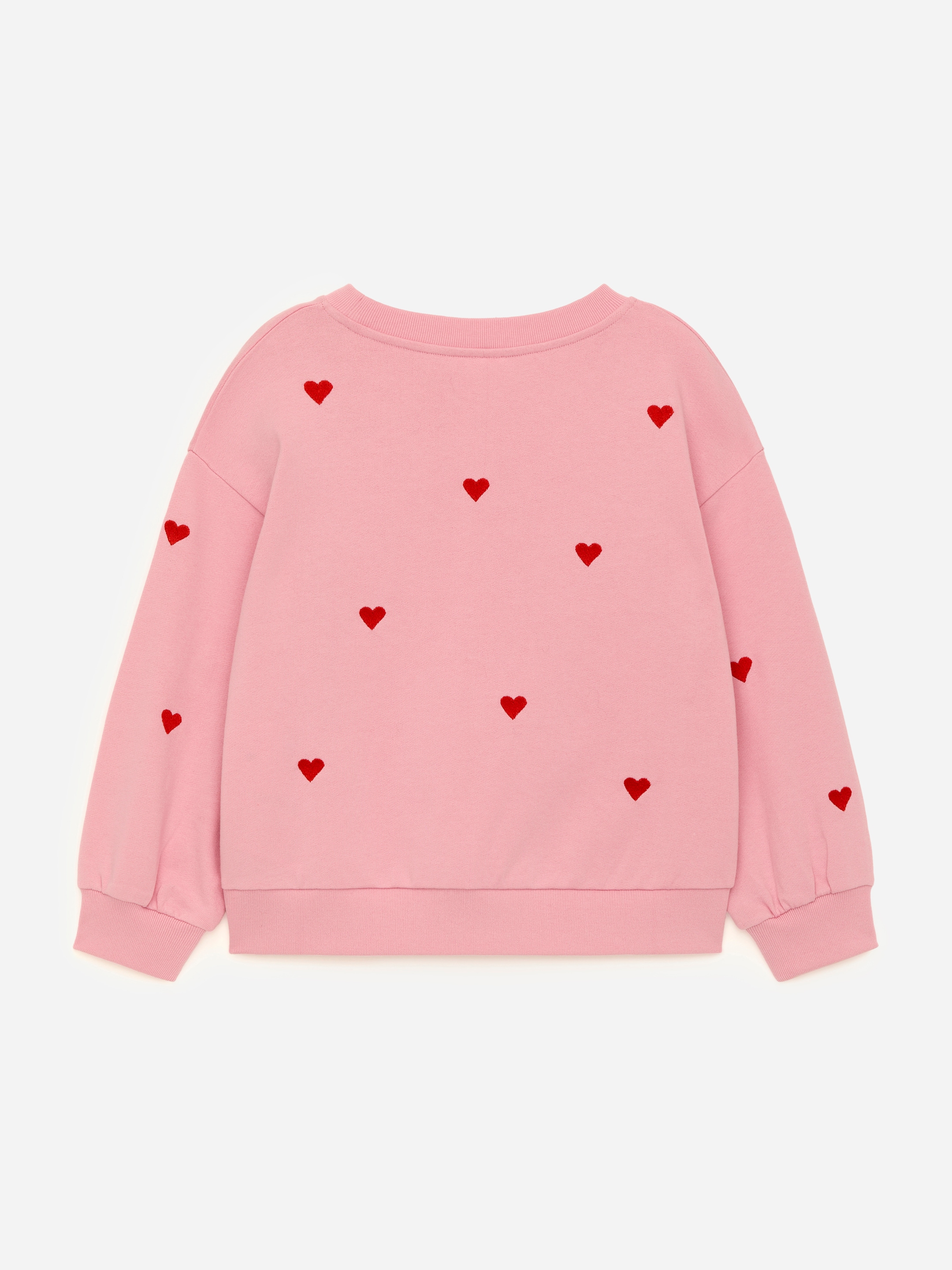 Embroidered Sweatshirt - Pink/Red Hearts - Oversized - Children - StillMedia/DescriptiveStillLife - 2