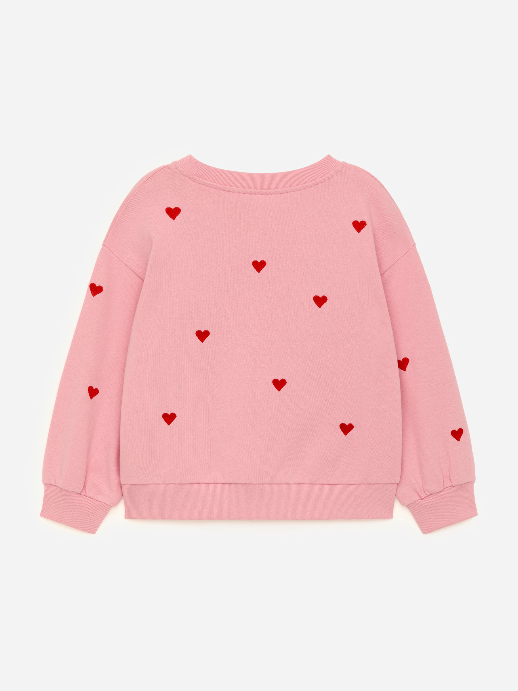 Embroidered Sweatshirt - Pink/Red Hearts - Oversized - Children - StillMedia/DescriptiveStillLife - 2