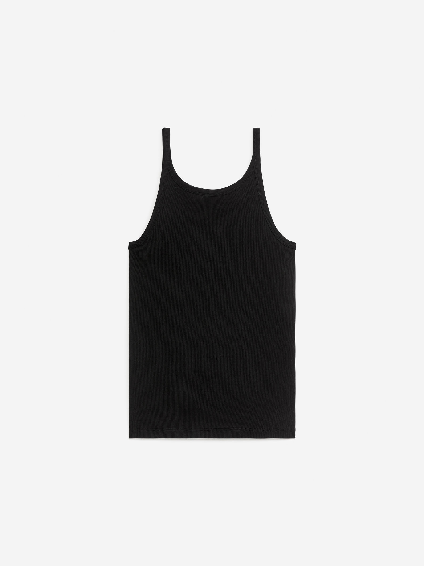 Rib Tank Top-Black-4470