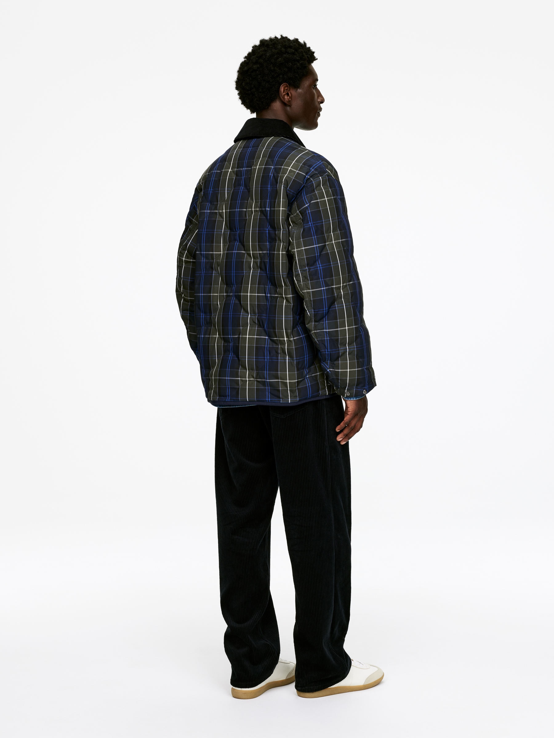 ARKET and Barbour Quilted Jacket - Dark Green/Checkered - Regular fit - Men - StillMedia/Lookbook - 7