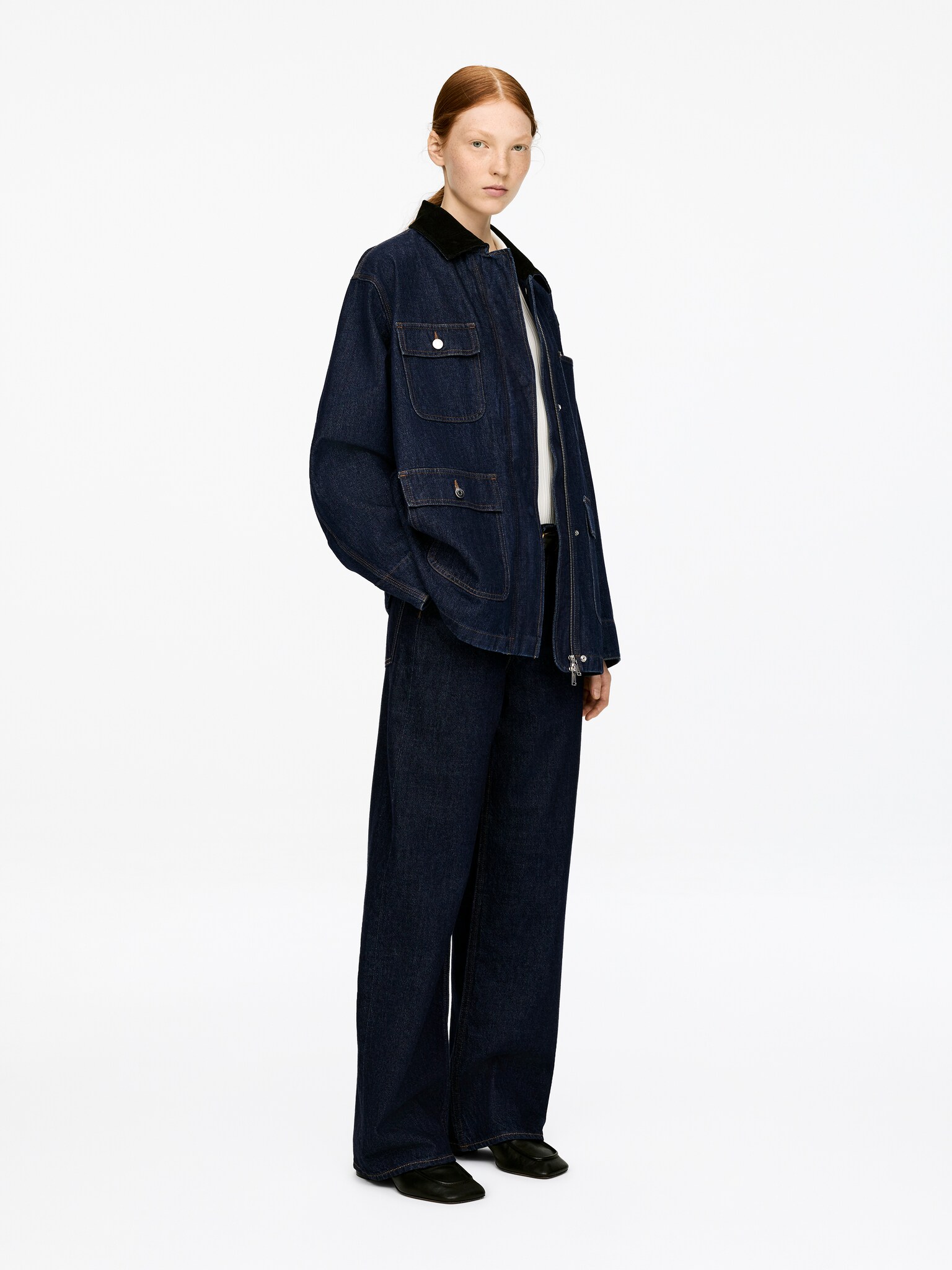 Veste en jean oversize - Bleu foncé - 7