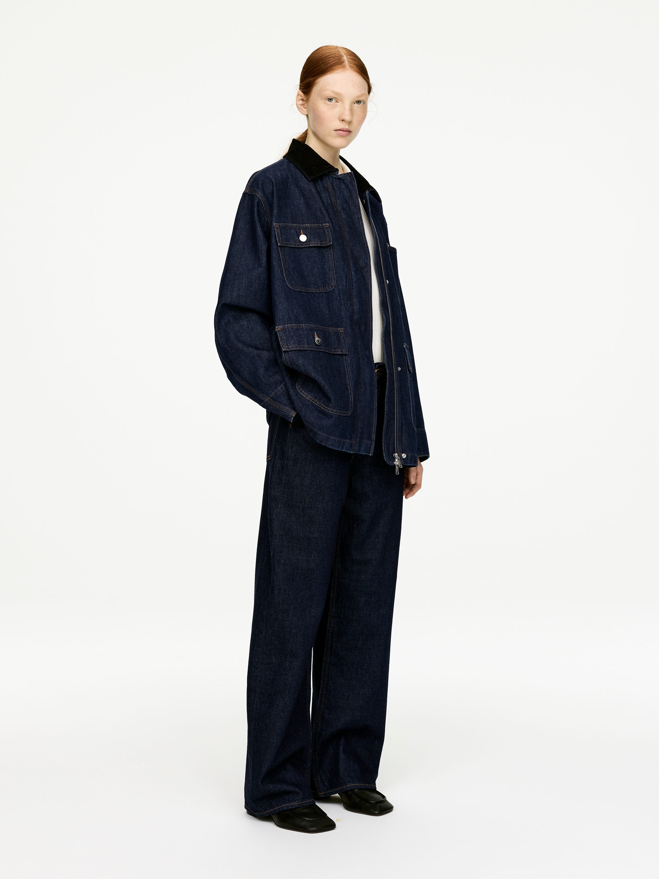 Oversized Denim Jacket - Dark Blue - Oversized - Women - StillMedia/Lookbook - 9