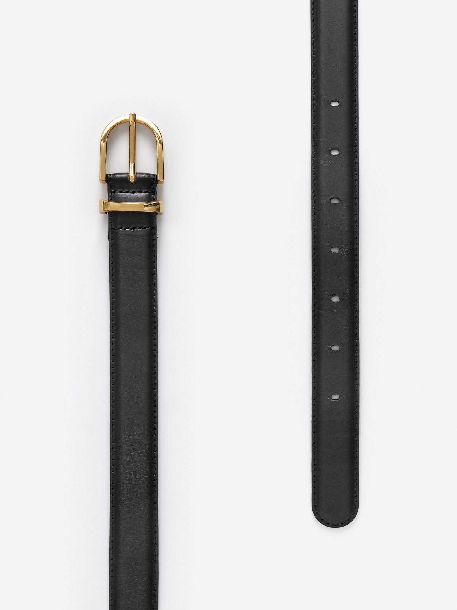 Leather Belt - Black/Black - 4