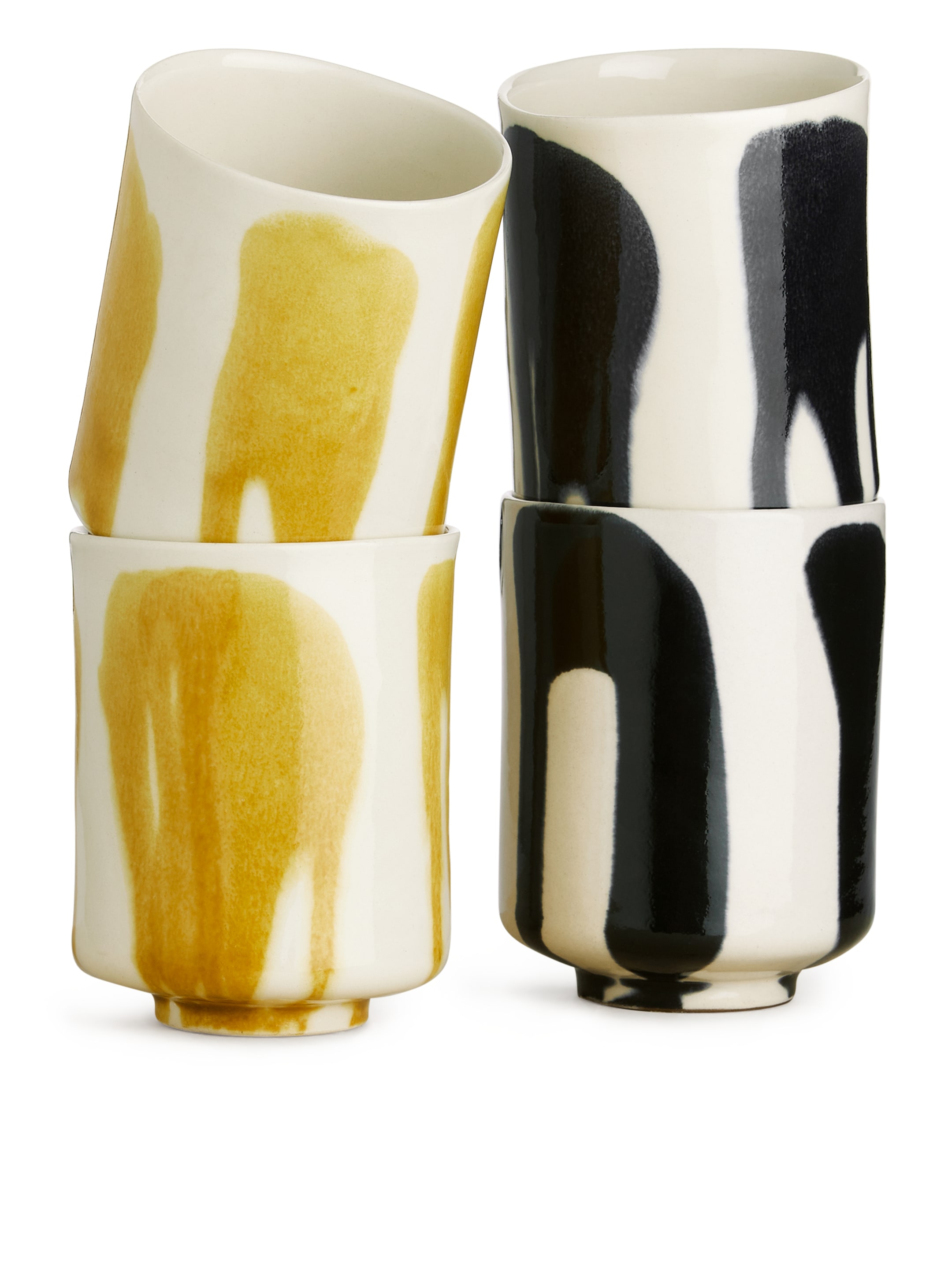Muggar i stengods, 2-pack - Vit/Gul - Homeware - StillMedia/DescriptiveDetail - 2