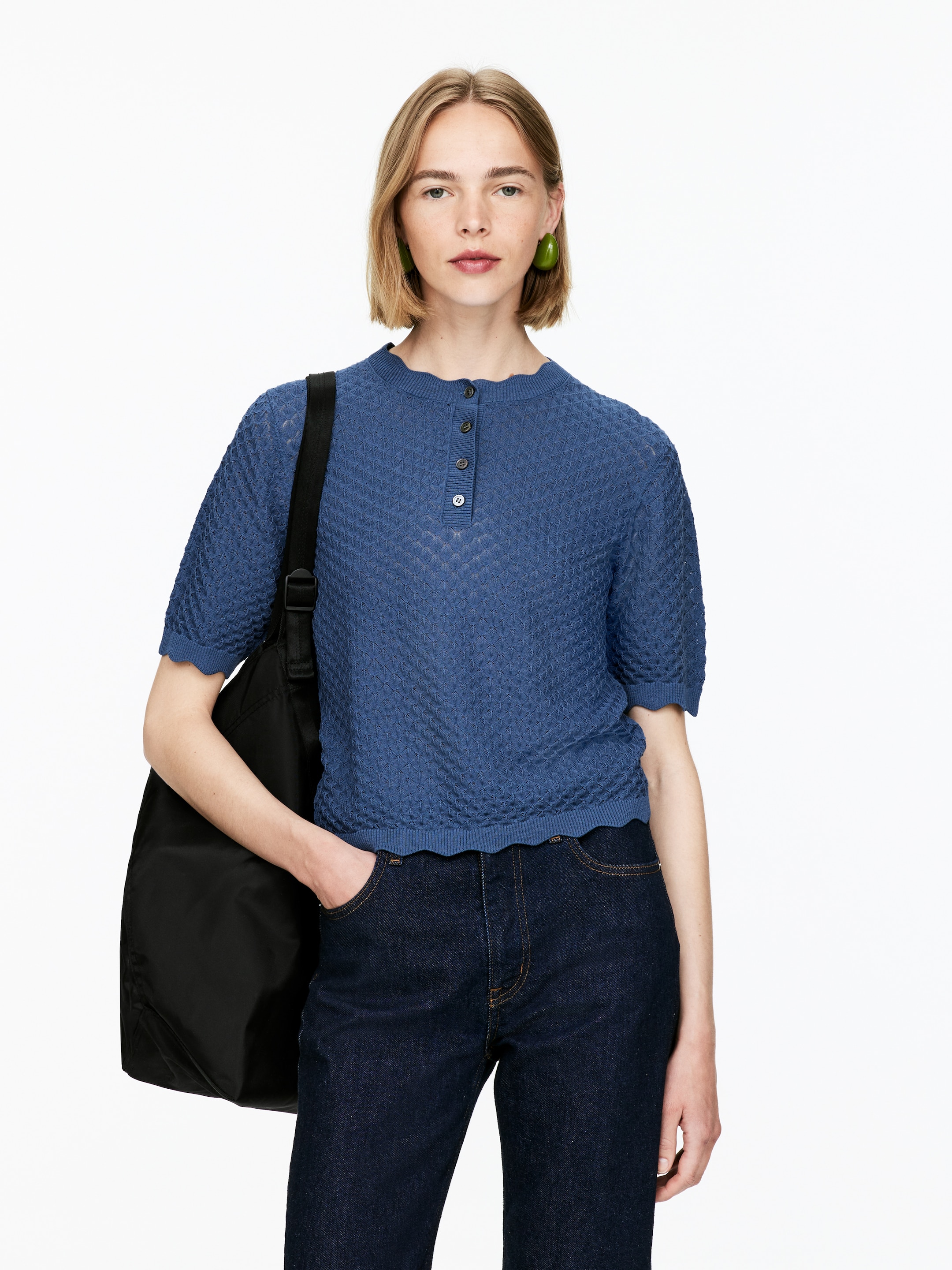 Se større billede: Hulstrikket top - Blå - DAME | H&M DK 1