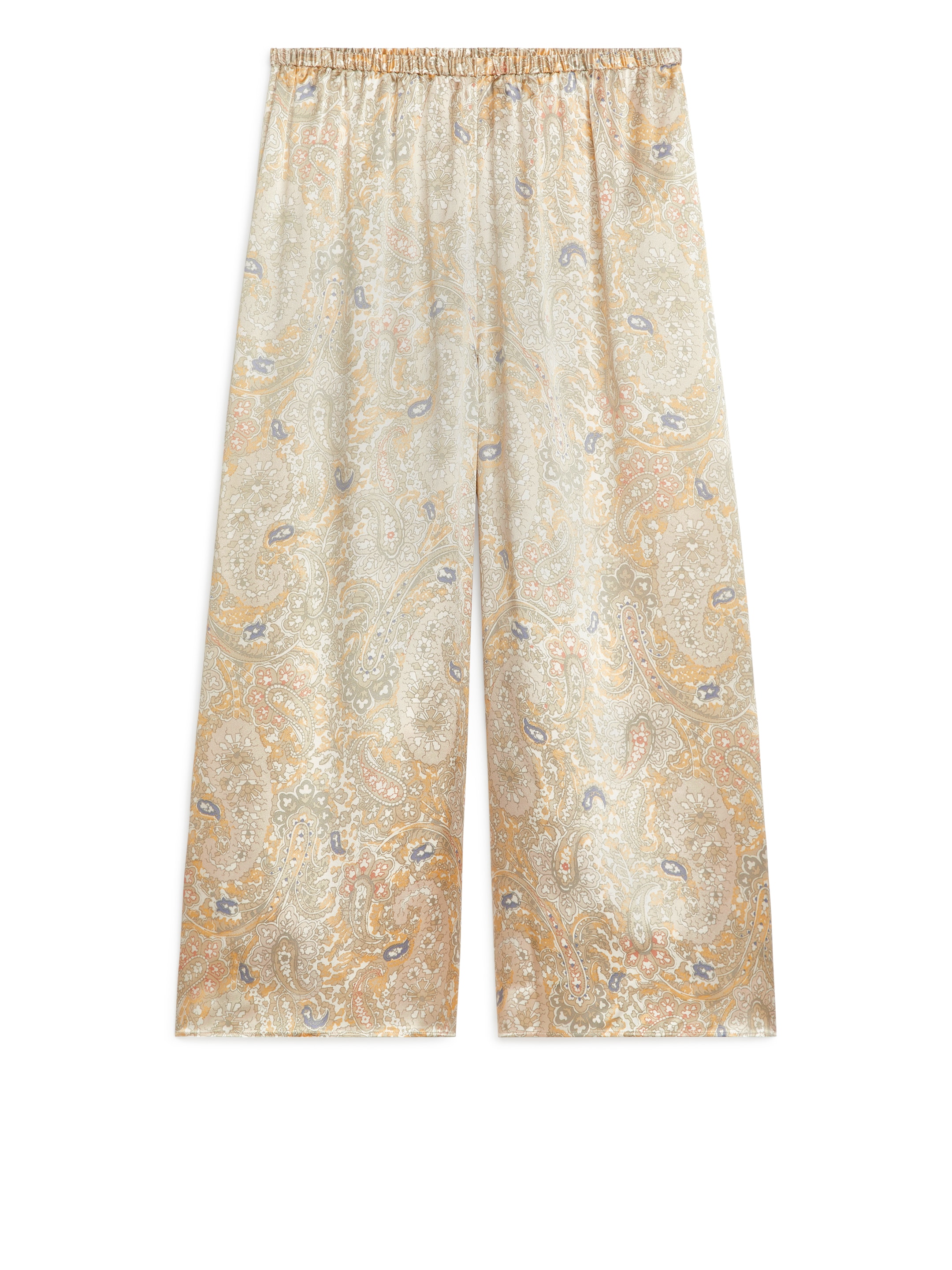 Silk Pyjama Trousers - Beige/Orange - Regular fit - Women - StillMedia/DescriptiveStillLife - 1