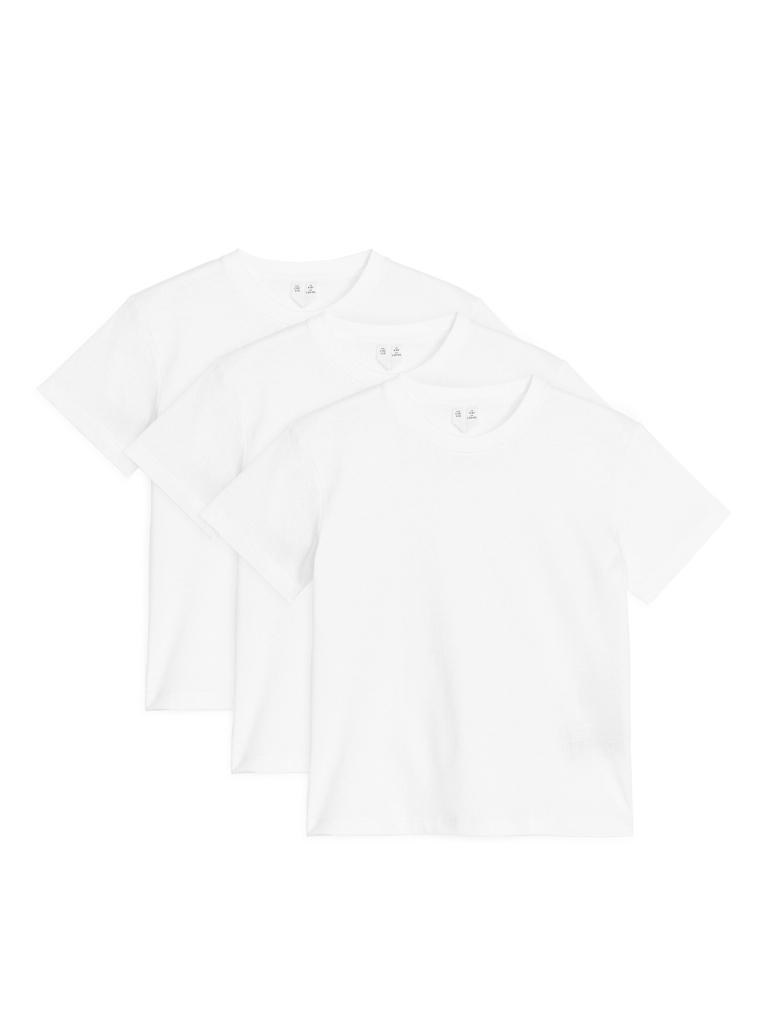 Zestaw 3 T-shirtów z okrągłym dekoltem - Biały/Biały/Szary/Ciemnoniebieski