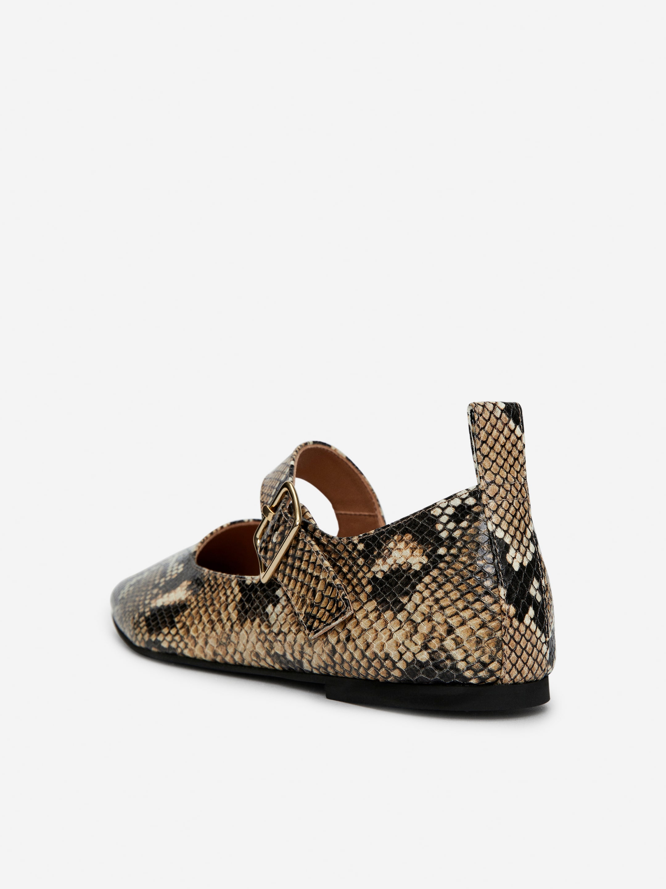 Leather Mary Jane Flats - Multi Colour/Faux Snake - Women - StillMedia/DescriptiveStillLife - 4