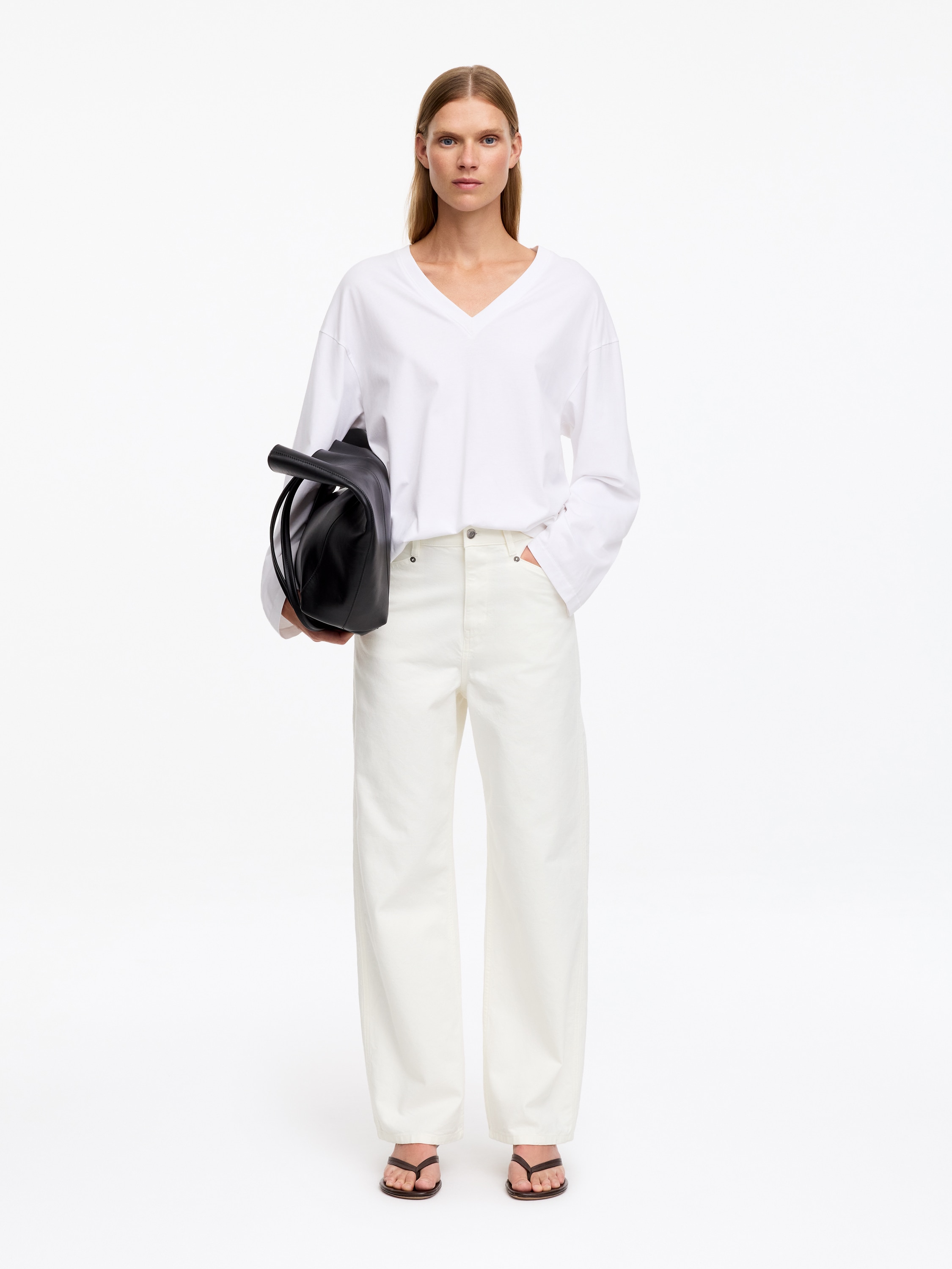 Úžitkové Nohavice Z Bavlneného Plátna - Biela v odtieni off-white/Khaki zelená