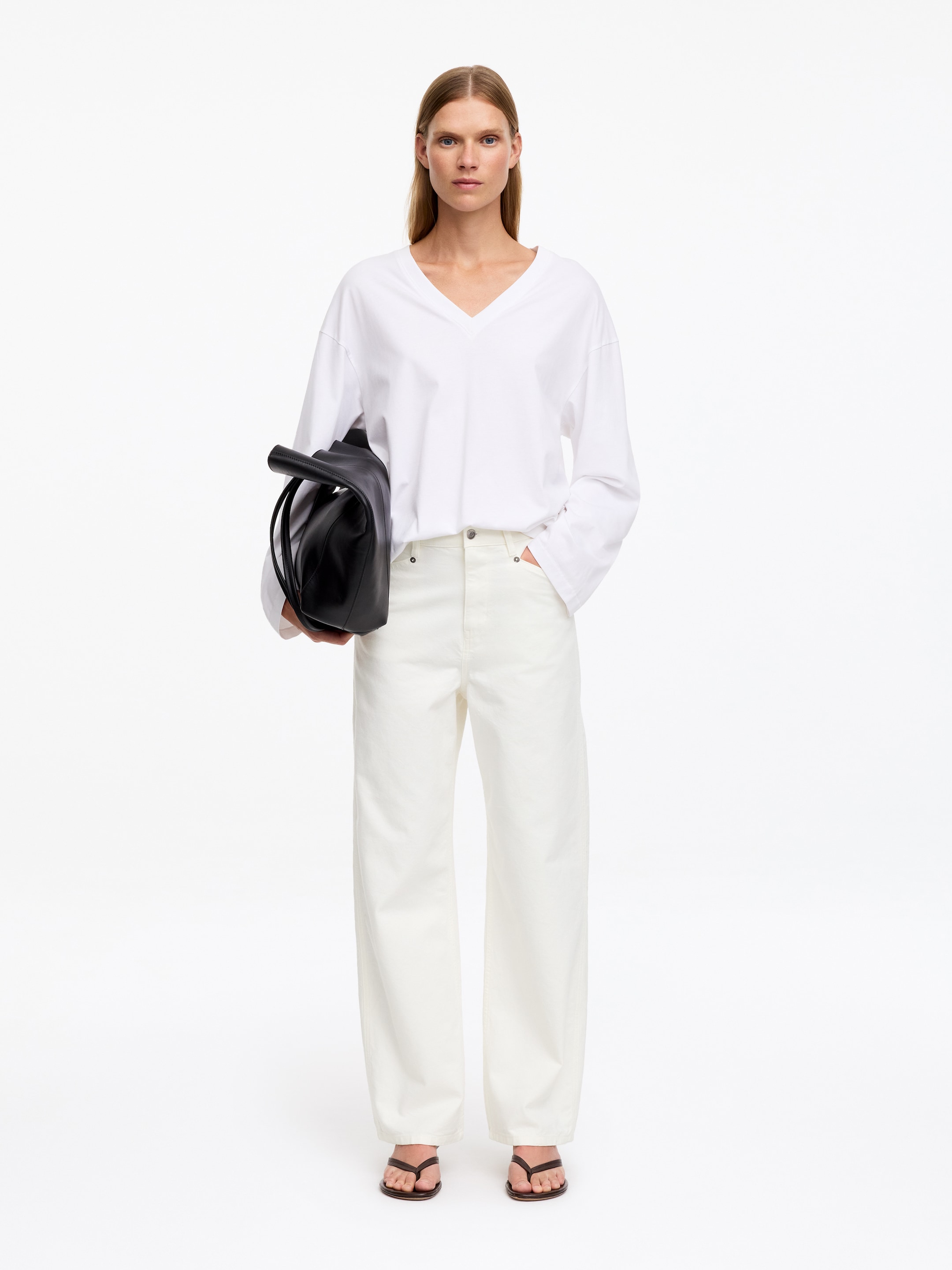 Cotton Canvas Utility Trousers-White-20213