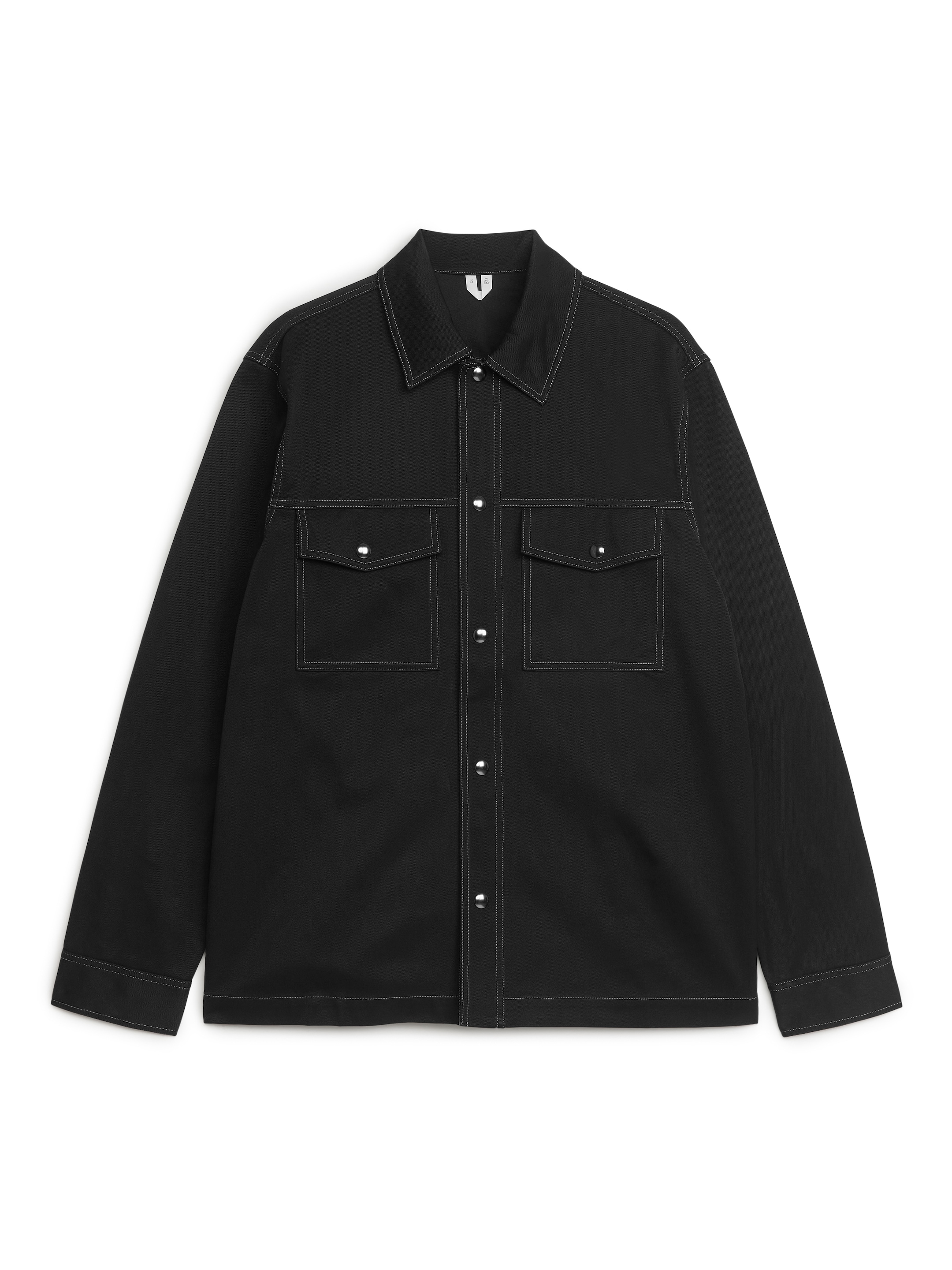 Overshirt i bomullstwill - Svart - Loose fit - Men - StillMedia/DescriptiveStillLife - 1