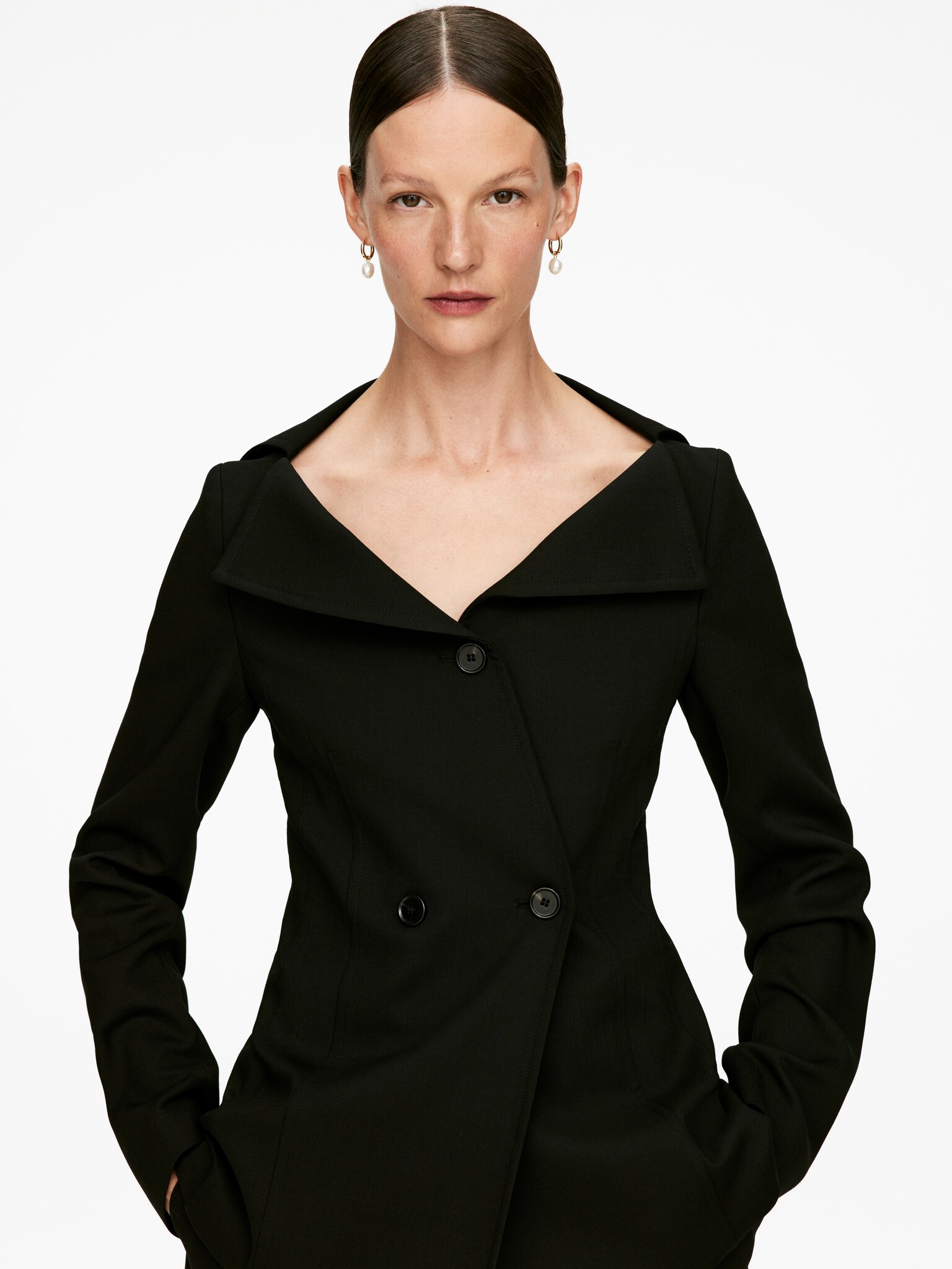 Blazer à épaules dénudées - Noir - 3