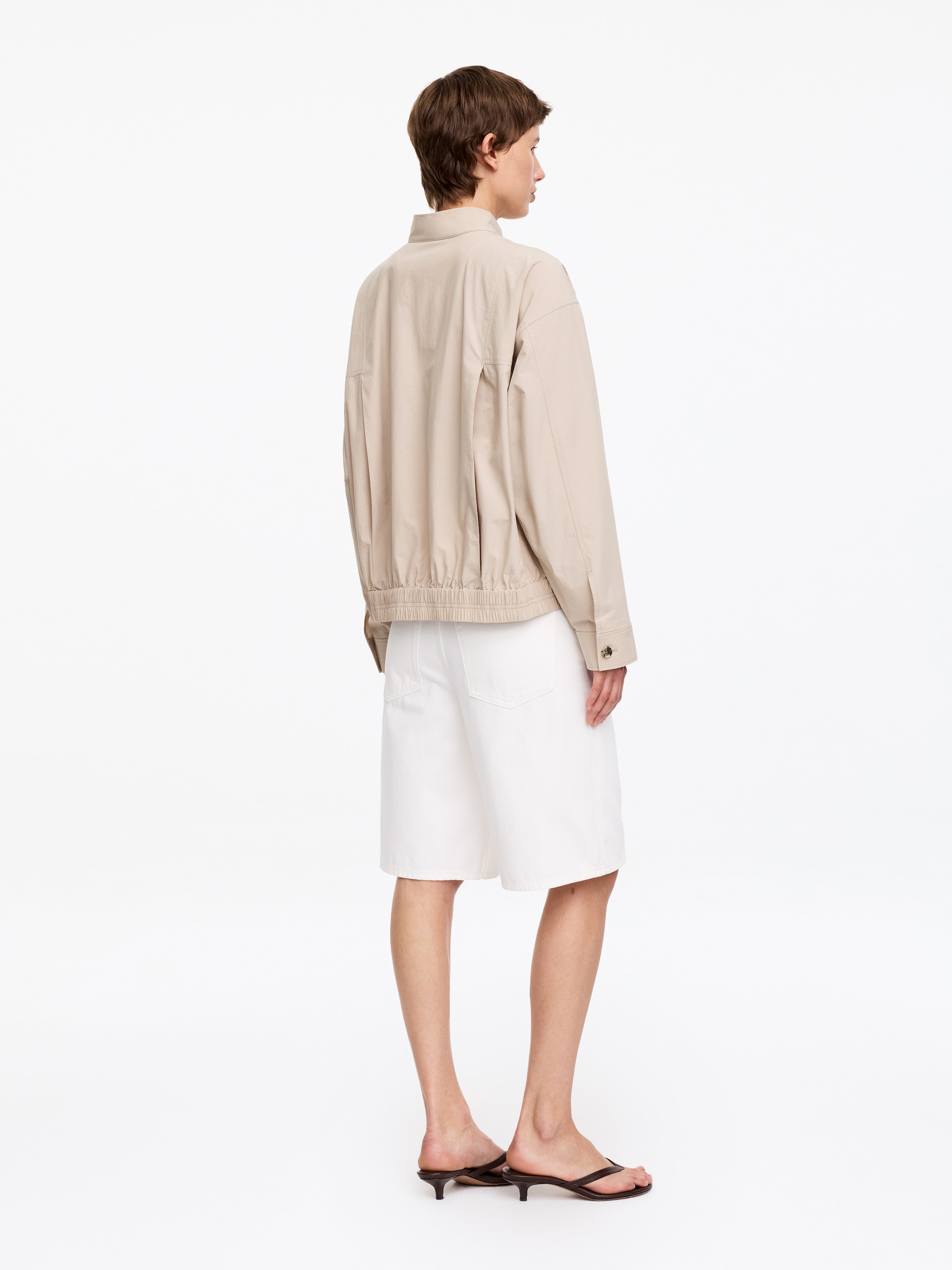 Pima Cotton Overshirt - Beige - Regular fit - Women - StillMedia/Lookbook - 2