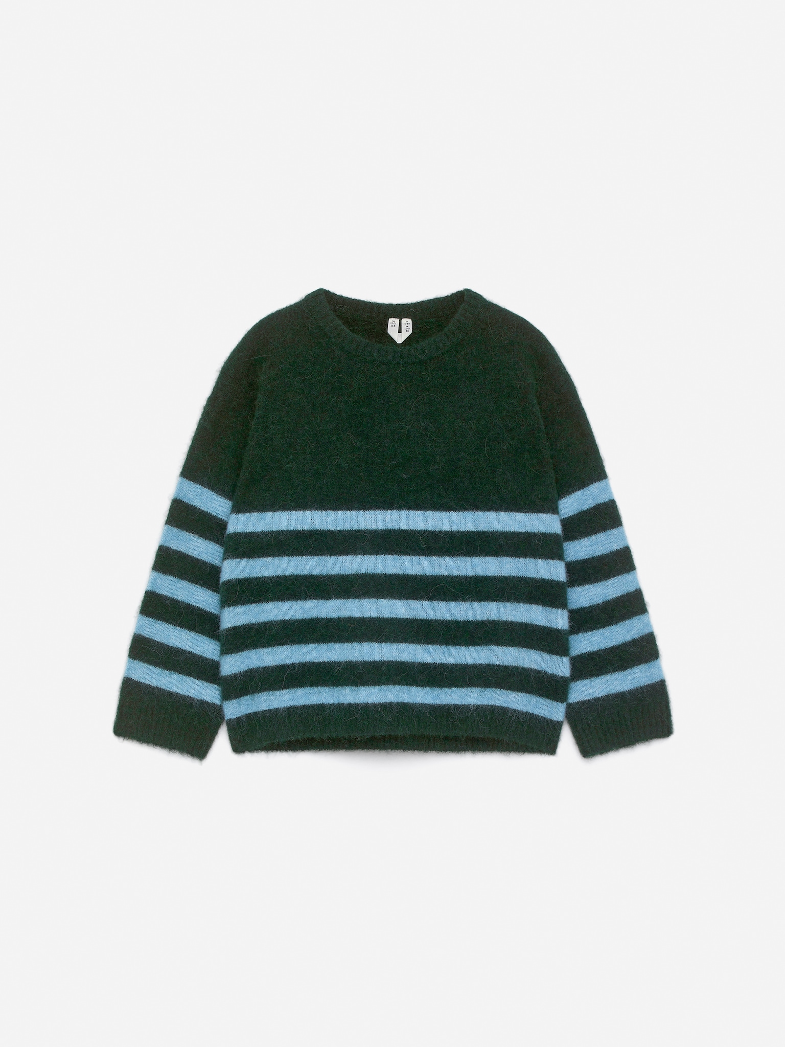 Alpaca-Wool Blend Jumper - Green/Turquoise/Dark Blue/White