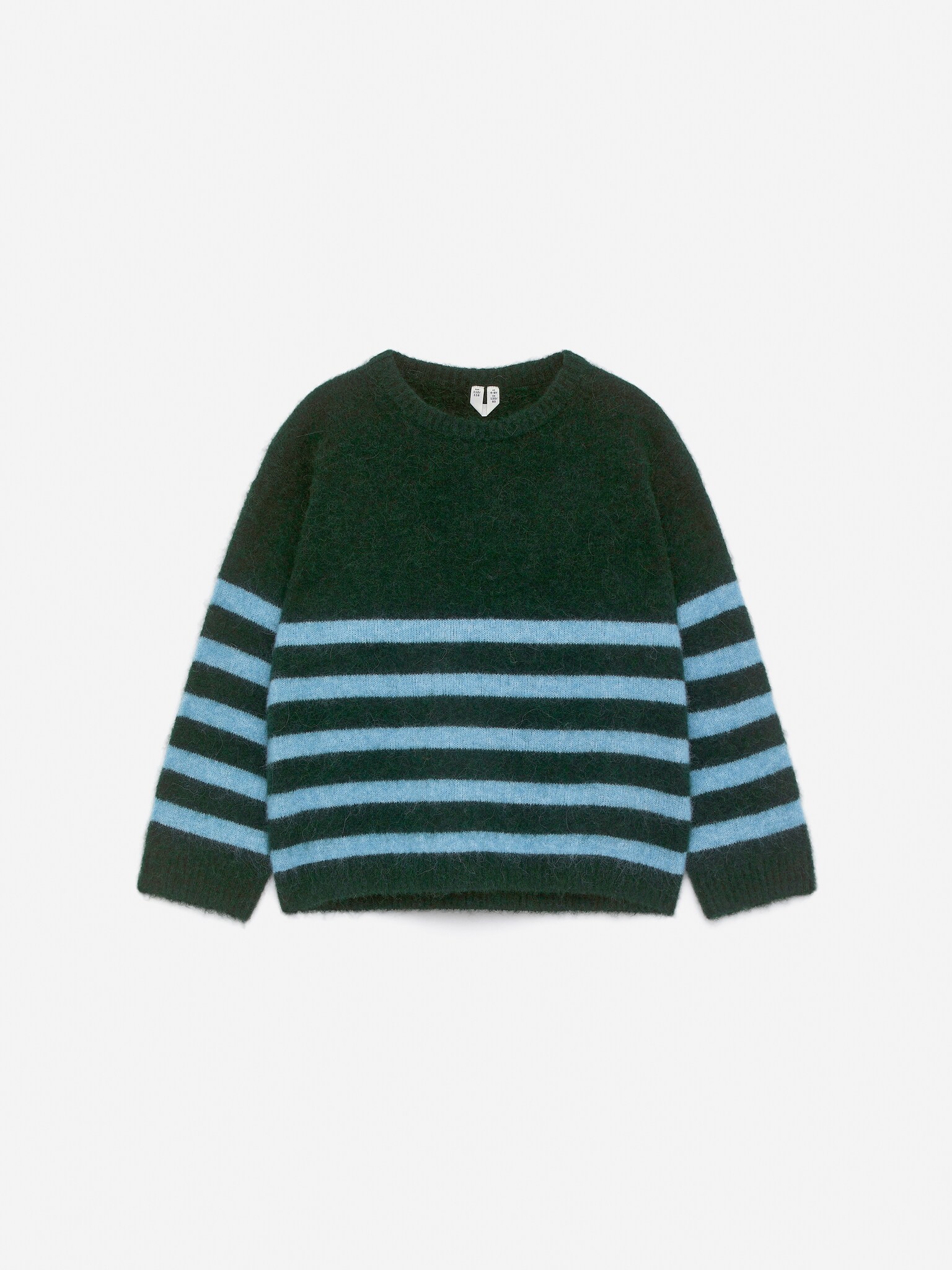 Pullover aus Alpakawolle und Wolle - Grün/Türkis/Dunkelblau/Weiß