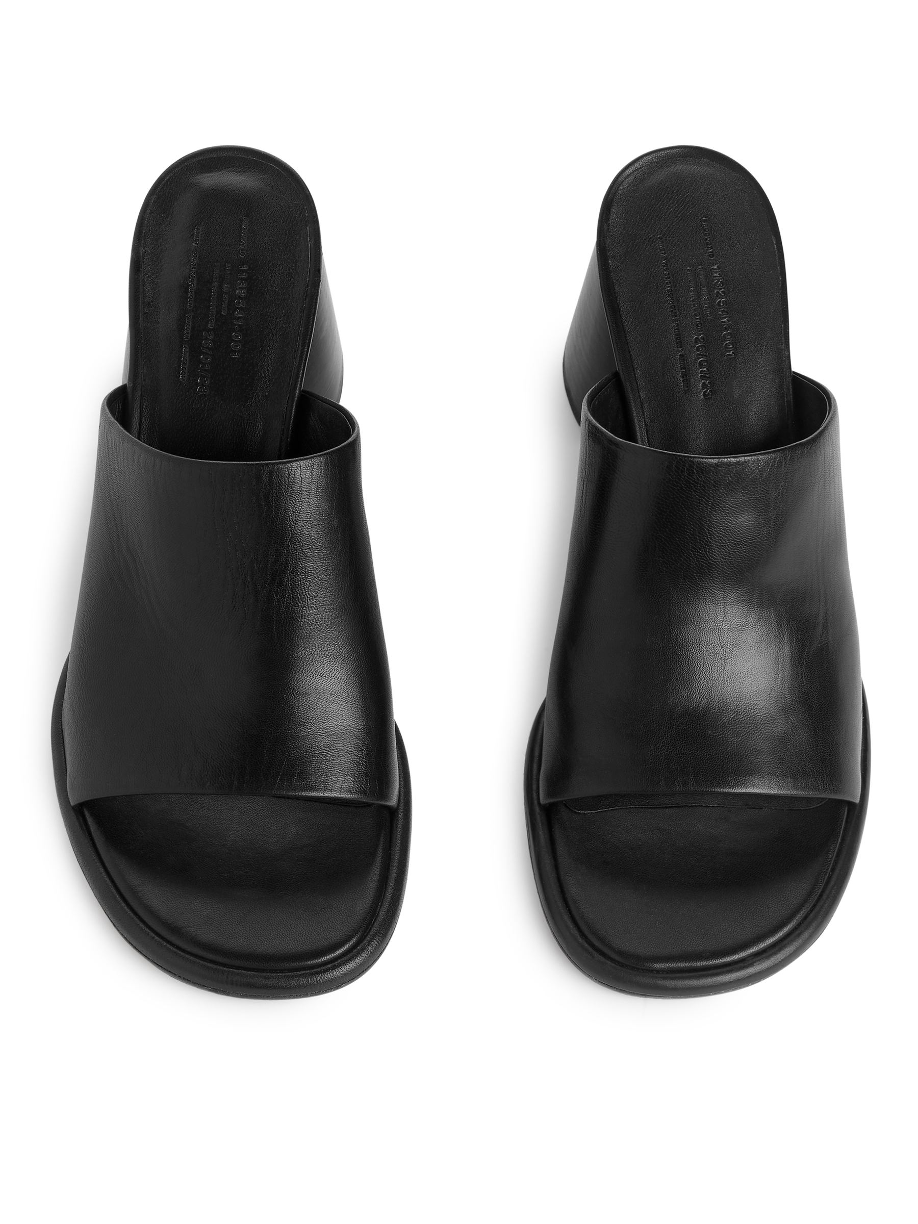 Mules in pelle con tacco svasato - Nero - Women - StillMedia/DescriptiveStillLife - 3