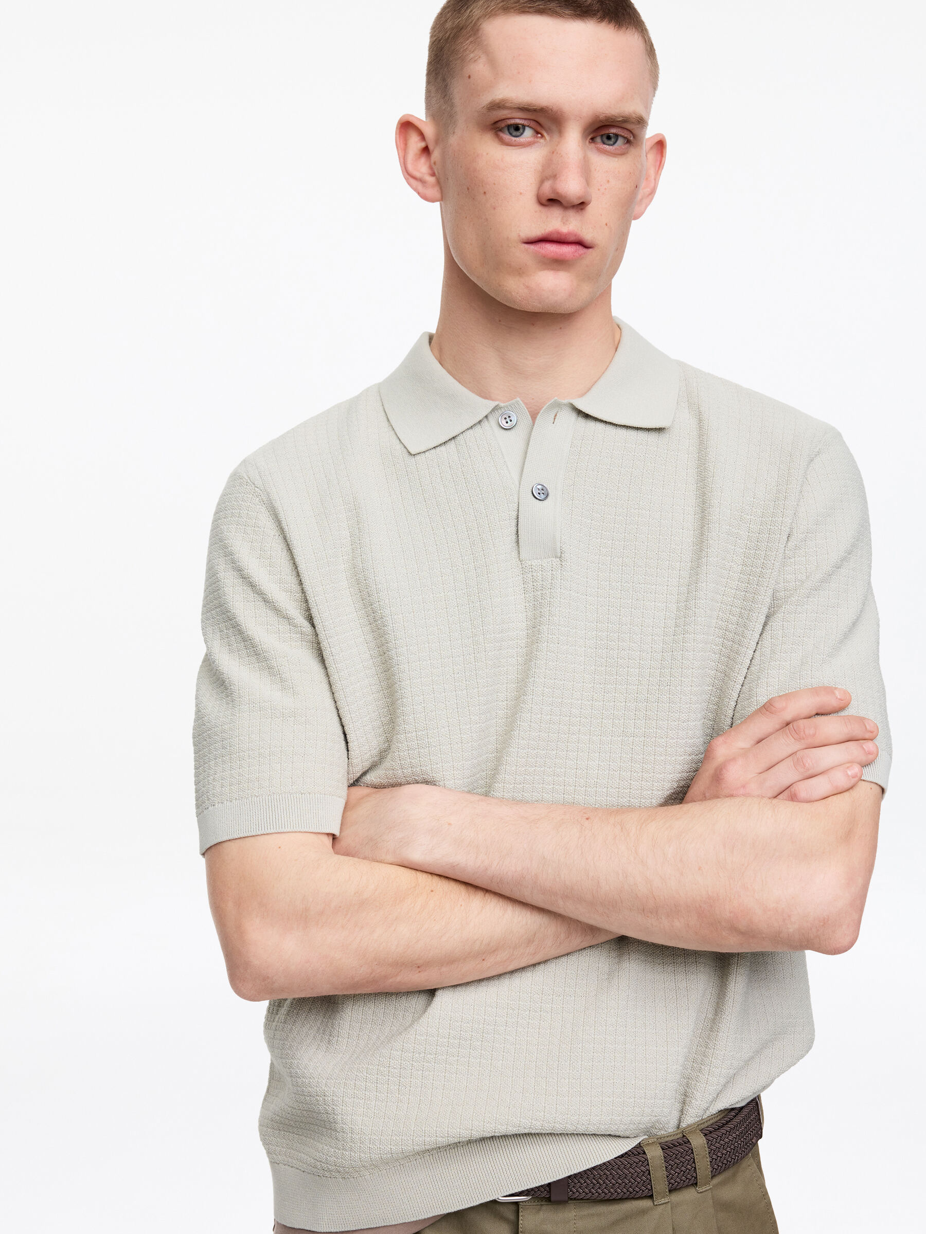 Poloshirt i bomull - Dimgrön - Regular fit - Men - StillMedia/Lookbook - 5