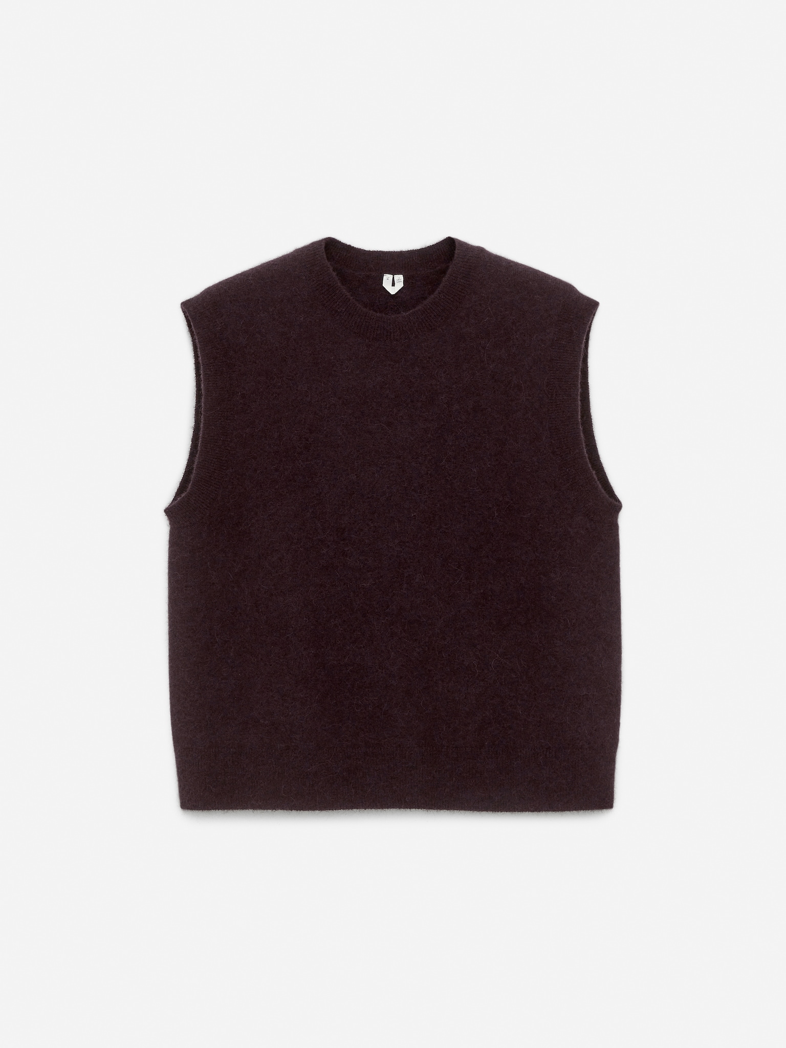 Alpaca-Wool Blend Vest - Burgundy - 2
