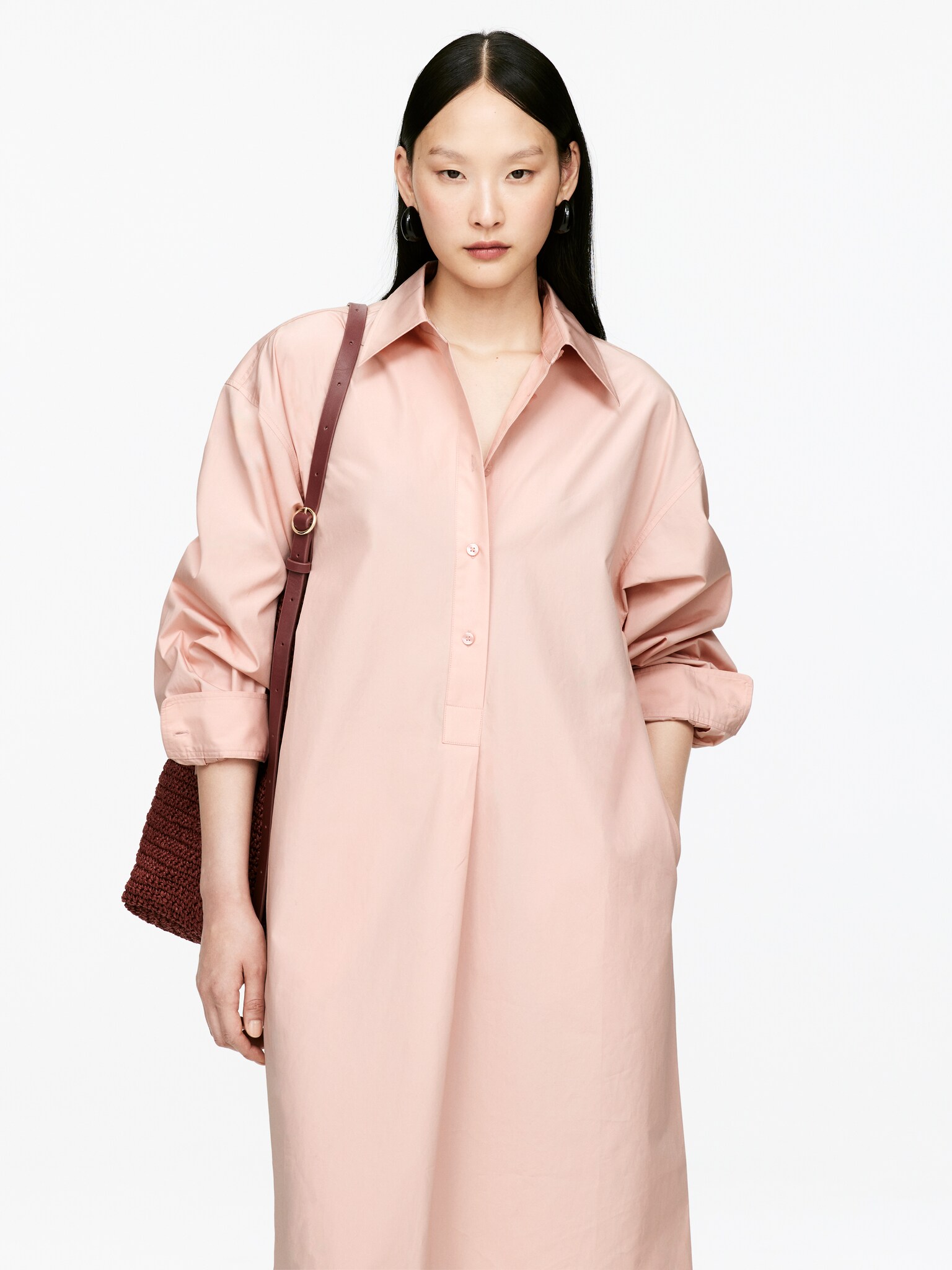 Robe chemise oversize - Rose poudré/Bleu ciel - 6