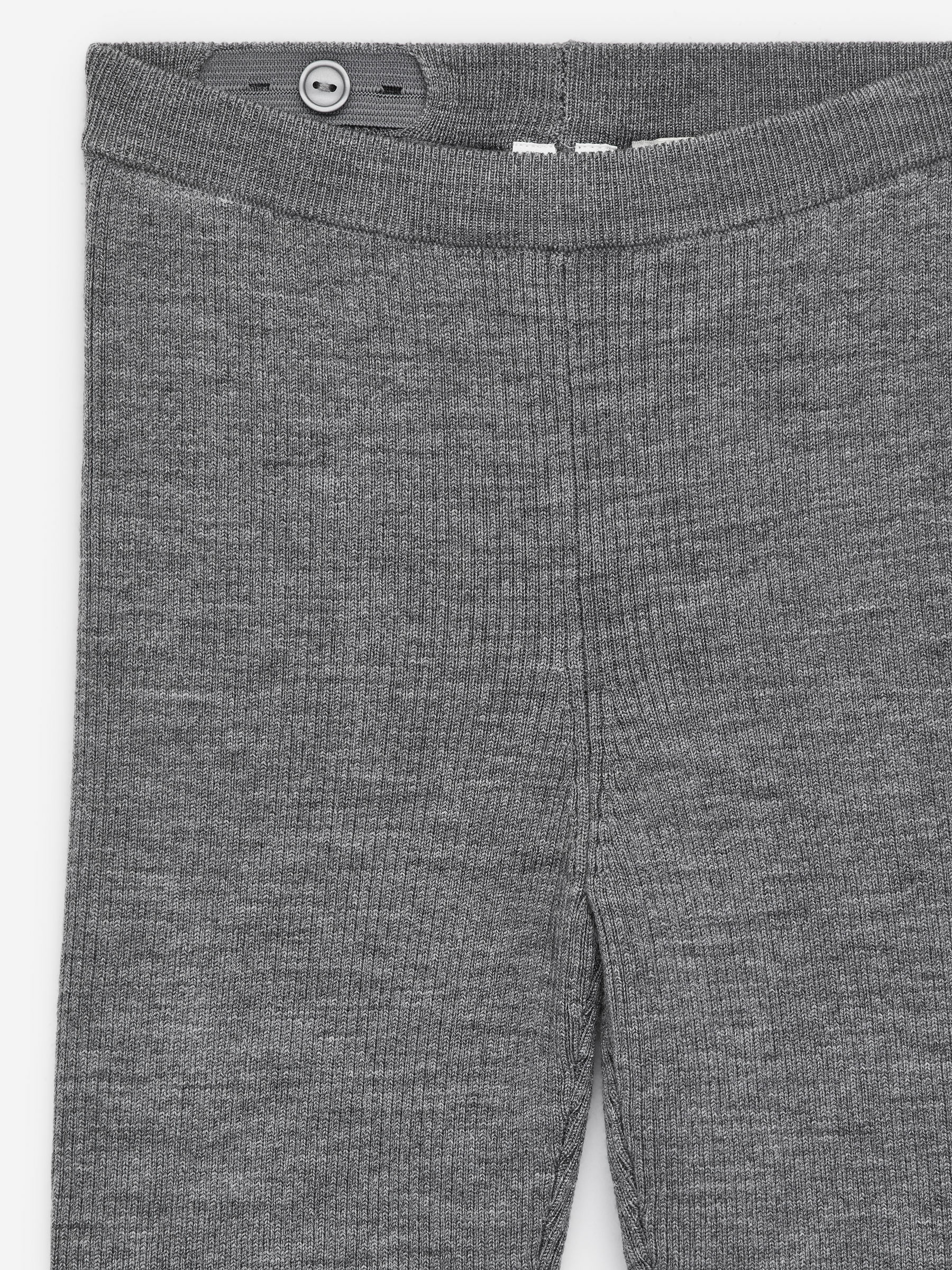 Ribbade leggings i ullblandning - Grå/Melange - Regular fit - Children - StillMedia/DescriptiveDetail - 6